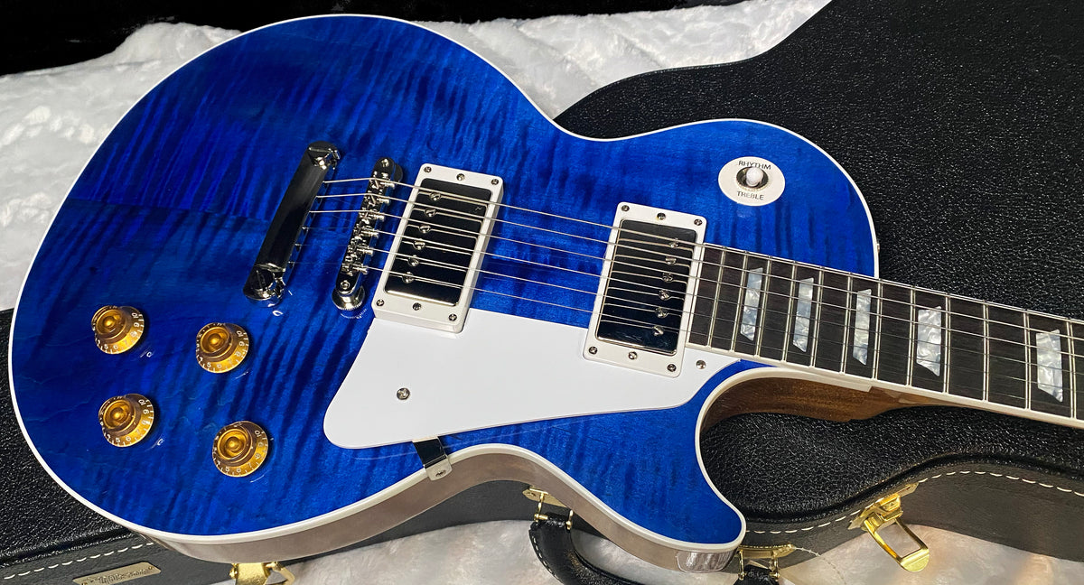 NEW! Gibson Custom Les Paul Standard Electric Guitar - Trans Blue - 9.7lbs - Authorized Dealer - G07878