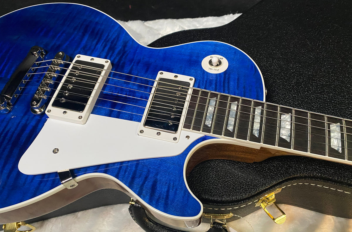 NEW! Gibson Custom Les Paul Standard Electric Guitar - Trans Blue - 9.7lbs - Authorized Dealer - G07878