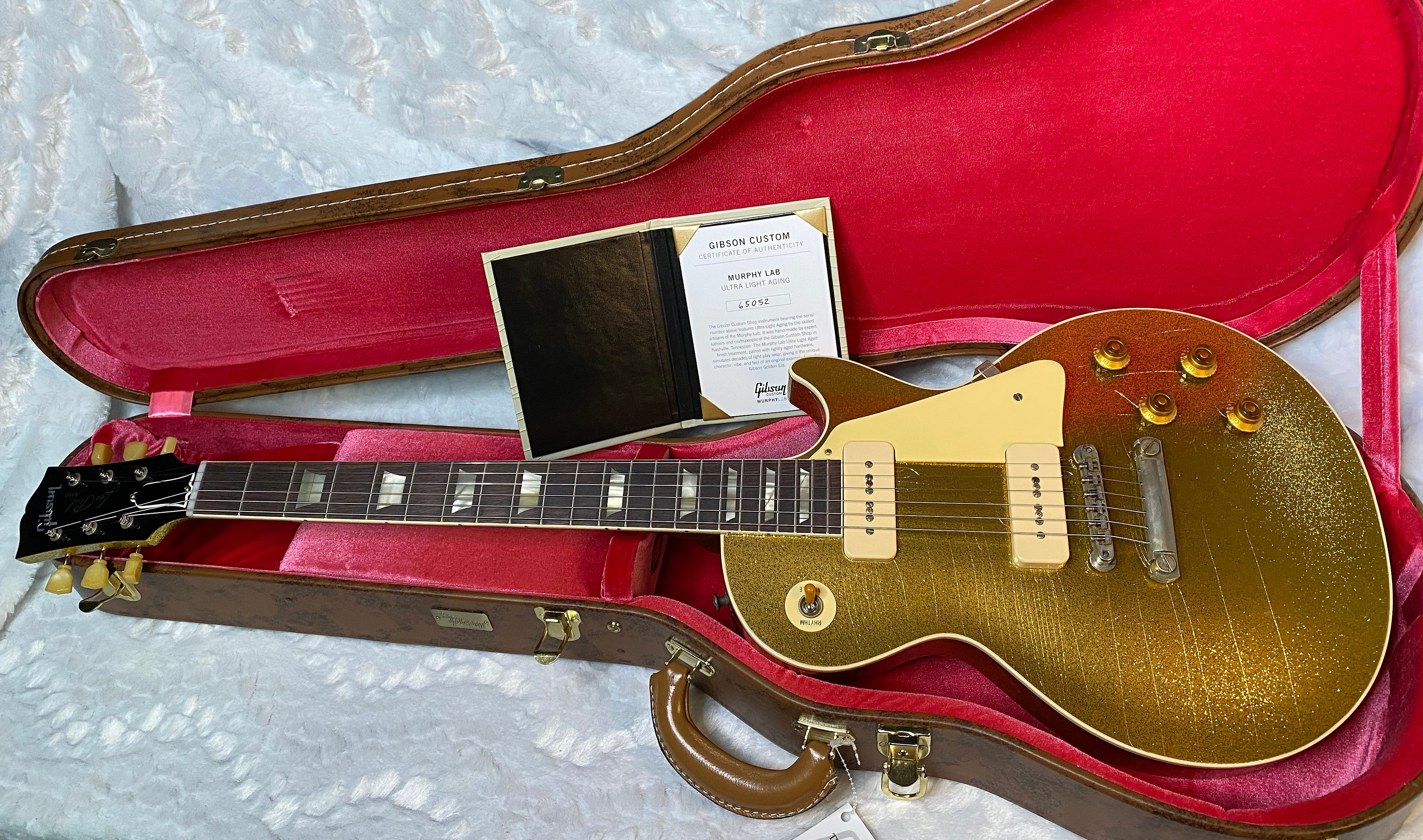 NEW! Gibson Custom Shop Murphy Lab '56 Les Paul ALL GOLD SPARKLE Reissue - Ultra Light Aged - 8.6 lbs - Authorized Dealer - G05052