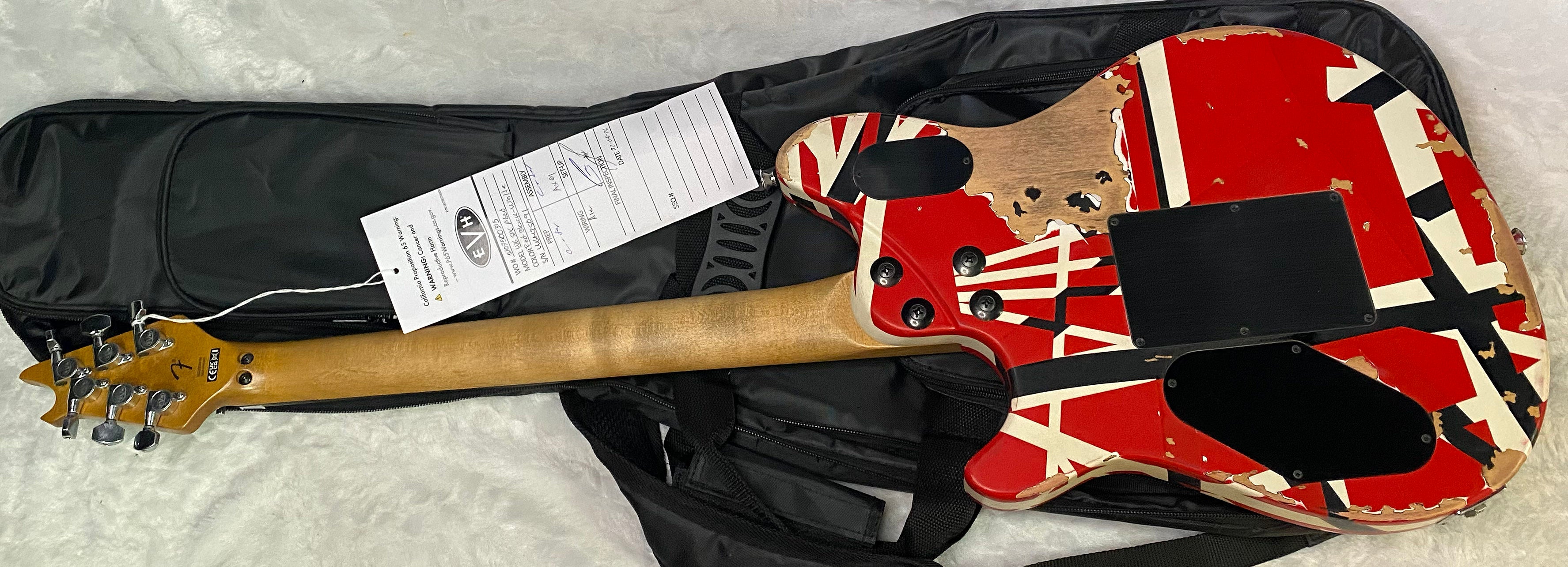 NEW ! EVH Limited Edition Wolfgang Special Striped Series - Ebony Fingerboard, Red, Black, White, Aged - 8lbs - Authorized Dealer - G07161