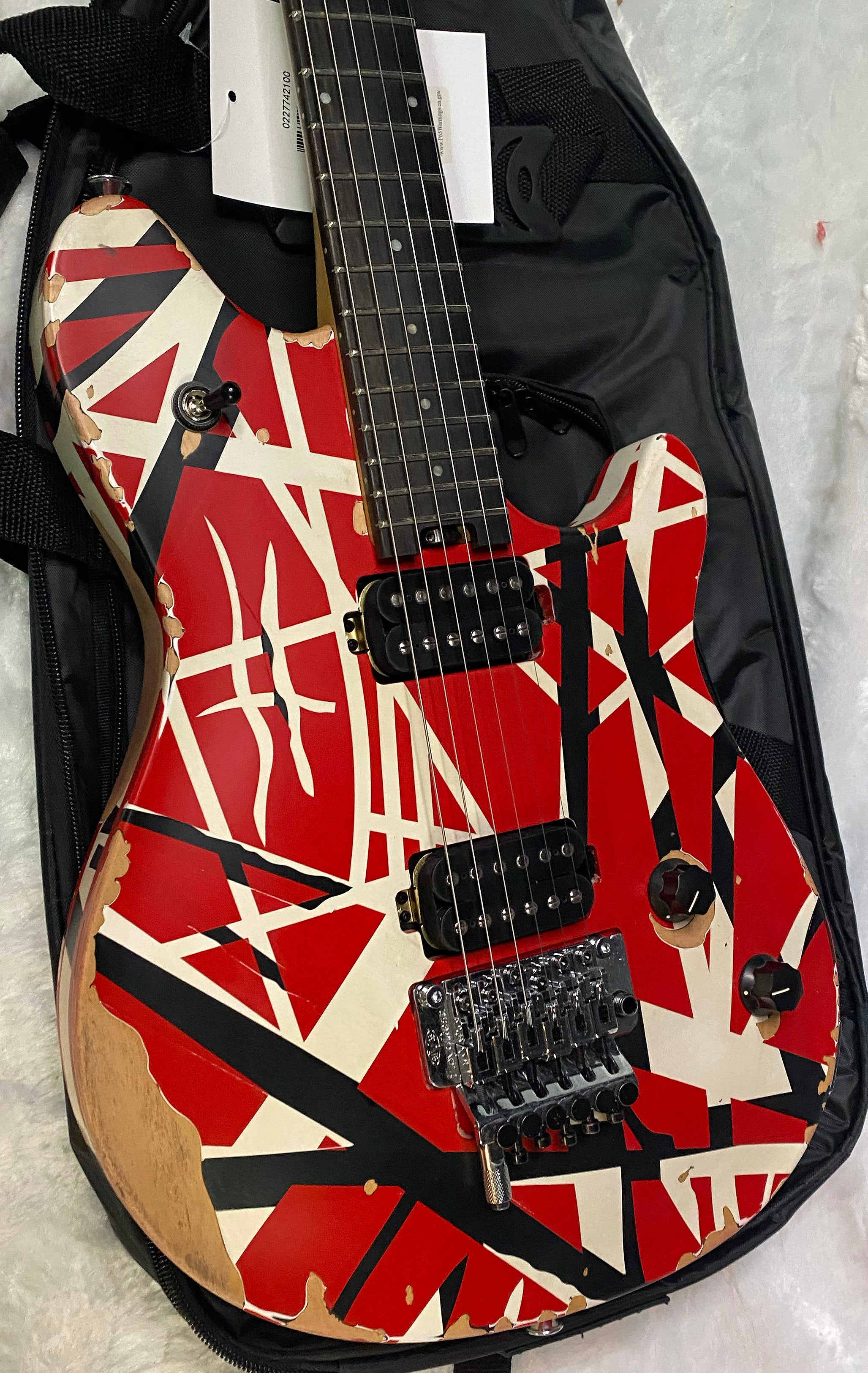 NEW ! EVH Limited Edition Wolfgang Special Striped Series - Ebony Fingerboard, Red, Black, White, Aged - 8lbs - Authorized Dealer - G07159