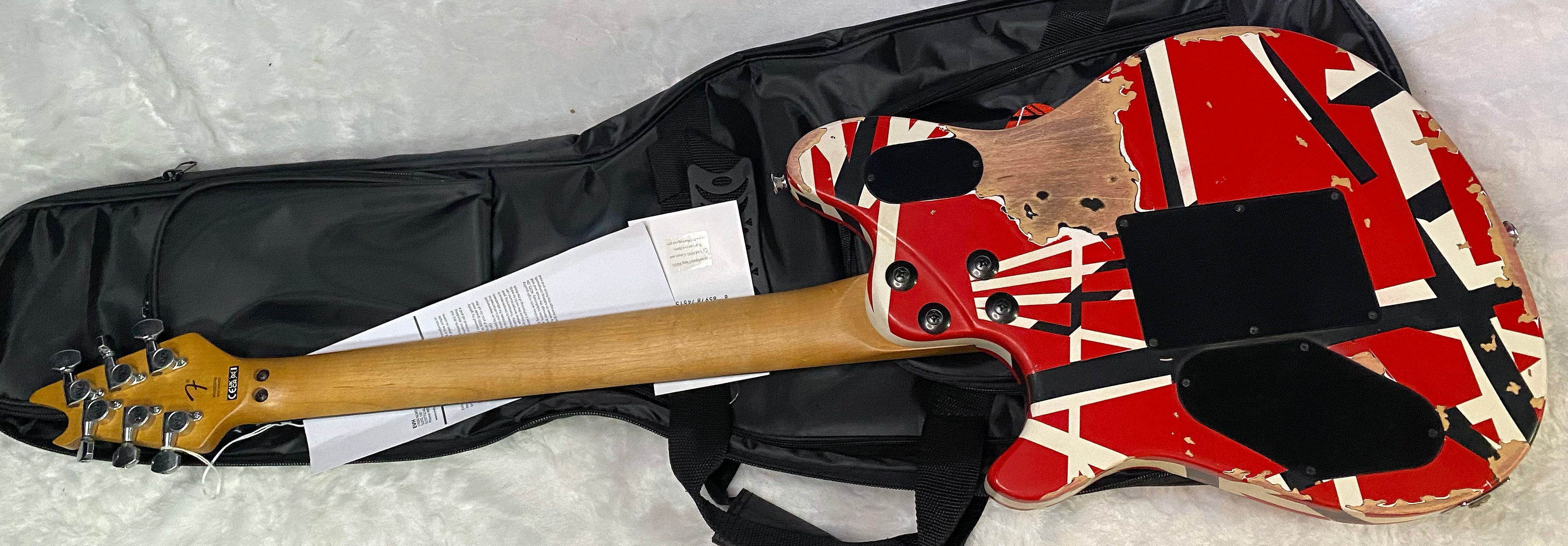 NEW ! EVH Limited Edition Wolfgang Special Striped Series - Ebony Fingerboard, Red, Black, White, Aged - 8lbs - Authorized Dealer - G07159