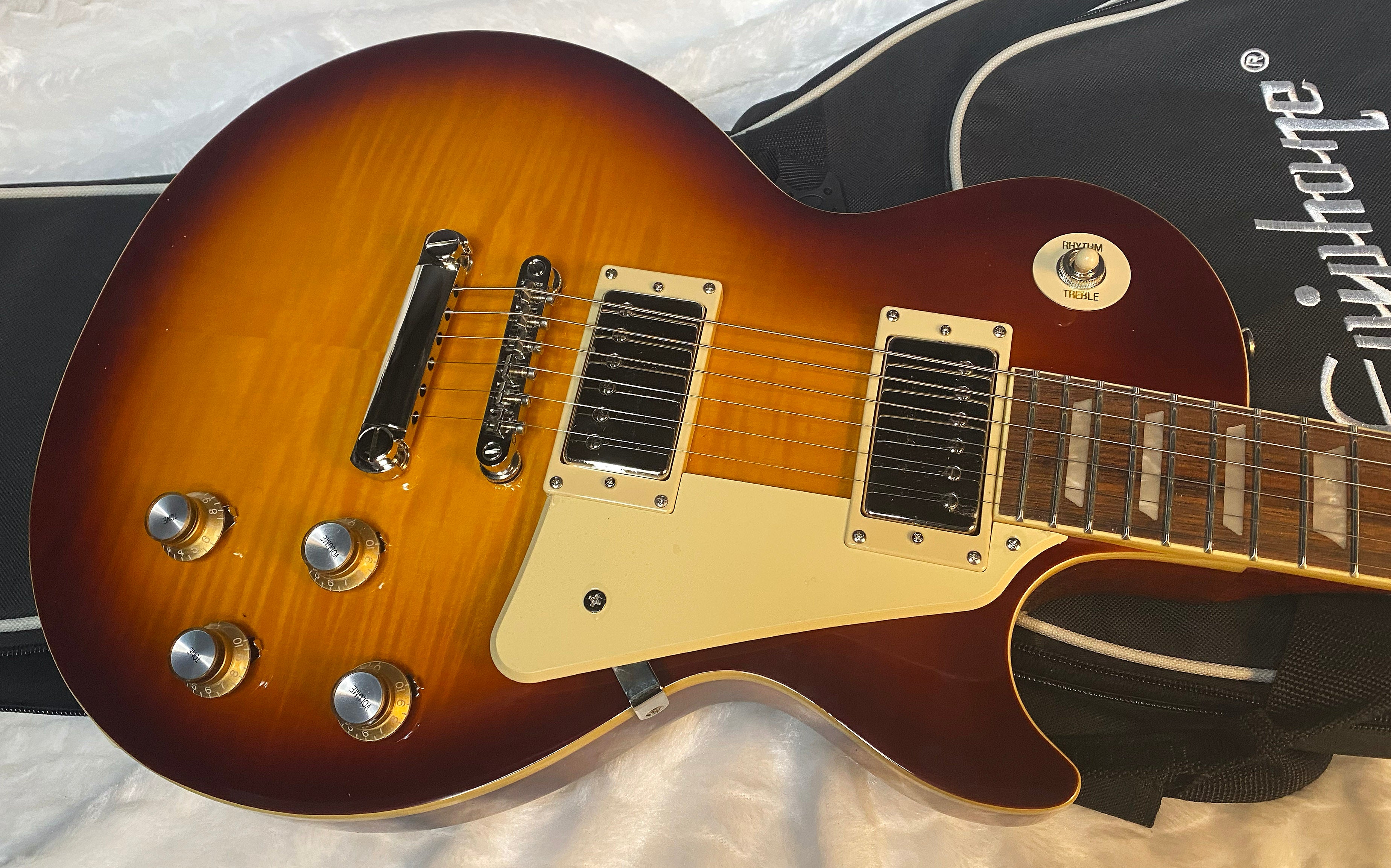NEW ! Epiphone Les Paul Standard '60s Figured Top Electric Guitar - Iced Tea Burst - Gig Bag - Authorized Dealer - 8.6lbs - G05085