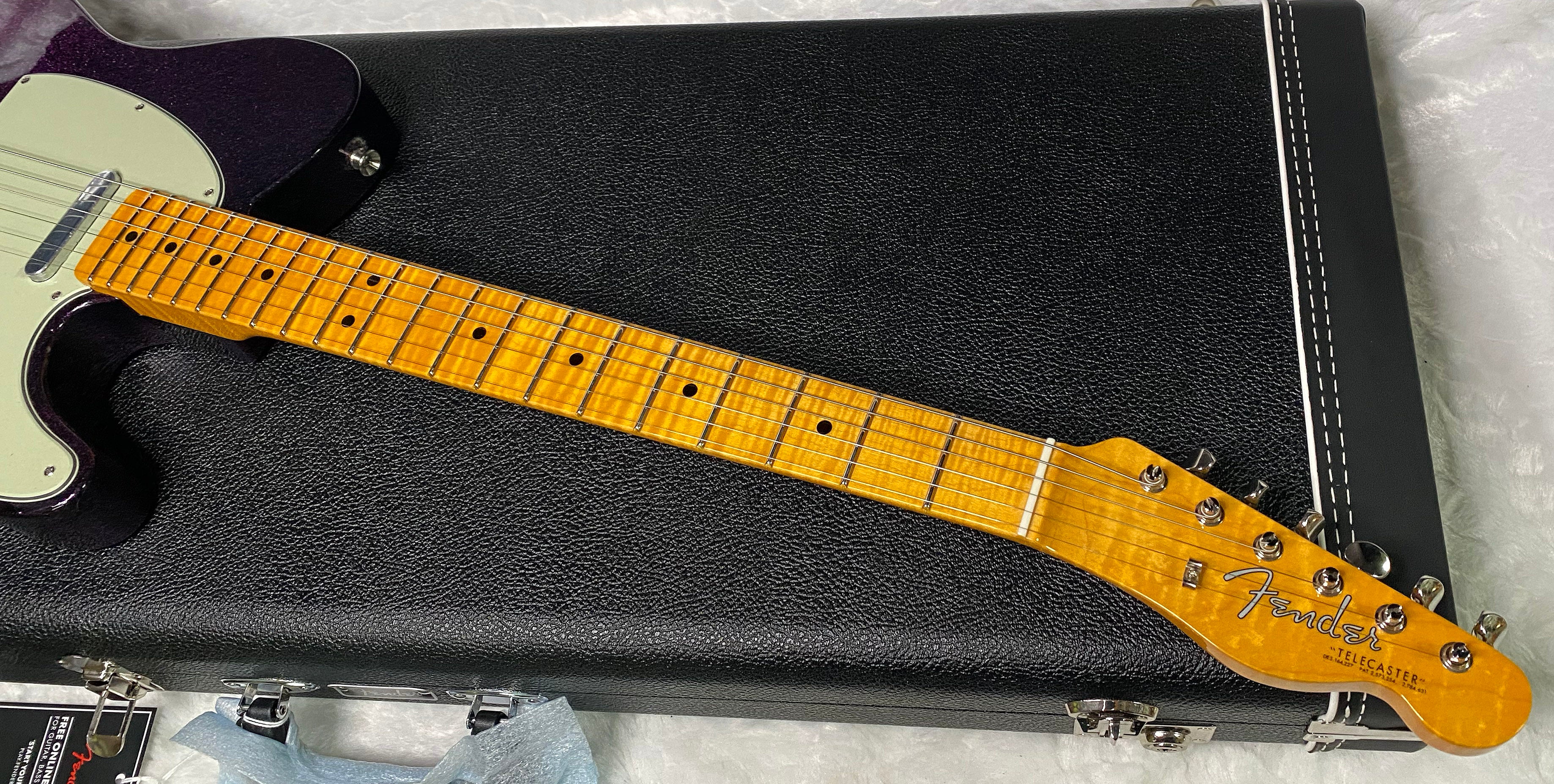 NEW! Fender Custom Shop Flamethrower Telecaster Custom - NOS - Modern Specs - Texas Special Pick-Ups - AAAA Flamed Neck - Magenta Sparkle - Authorized Dealer - 7.55lbs - G07167