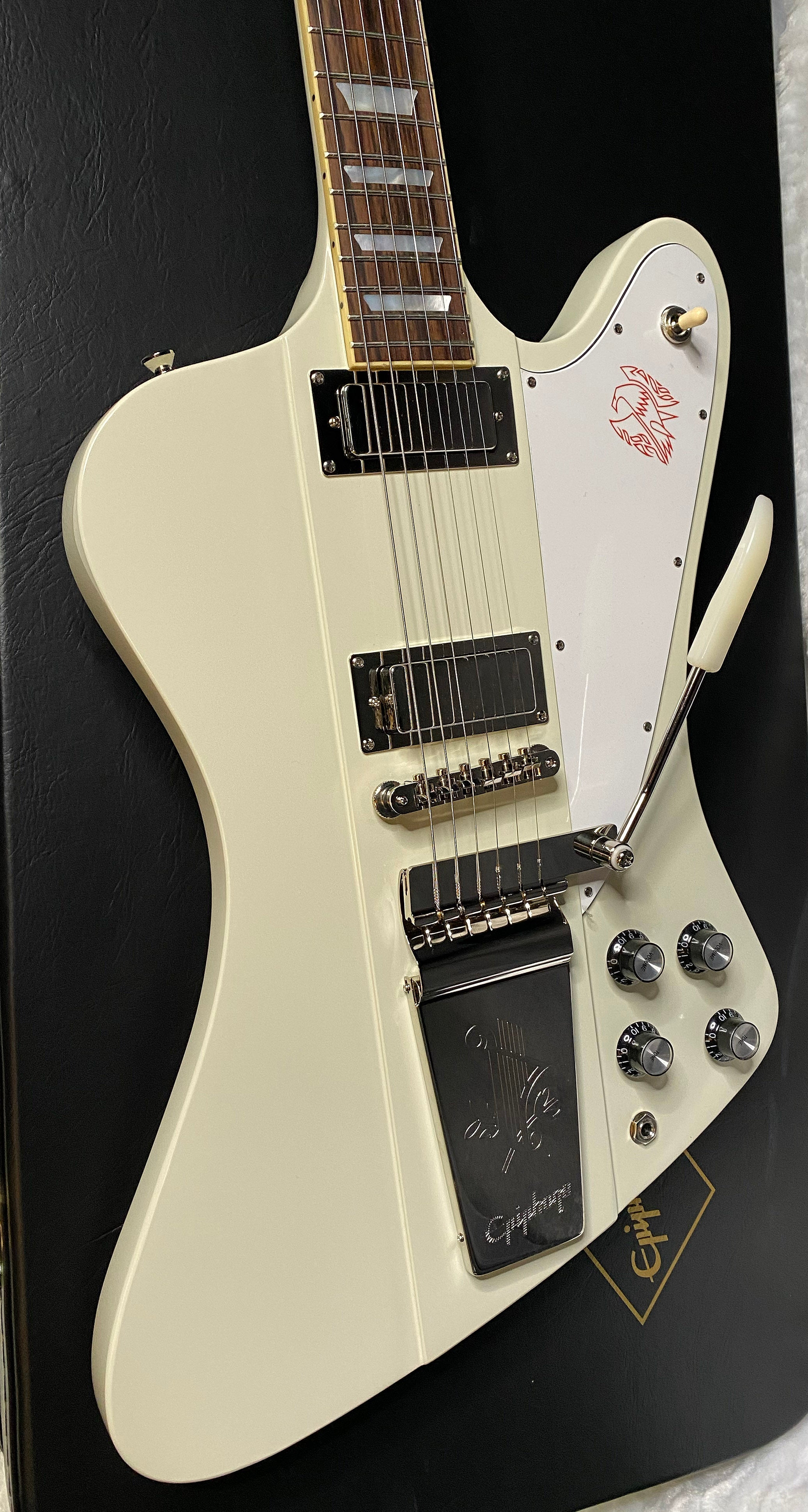 NEW! Epiphone inspired by Gibson 1963 Firebird V Electric Guitar - Polaris White - Authorized Dealer - Hardshell Case - G05075