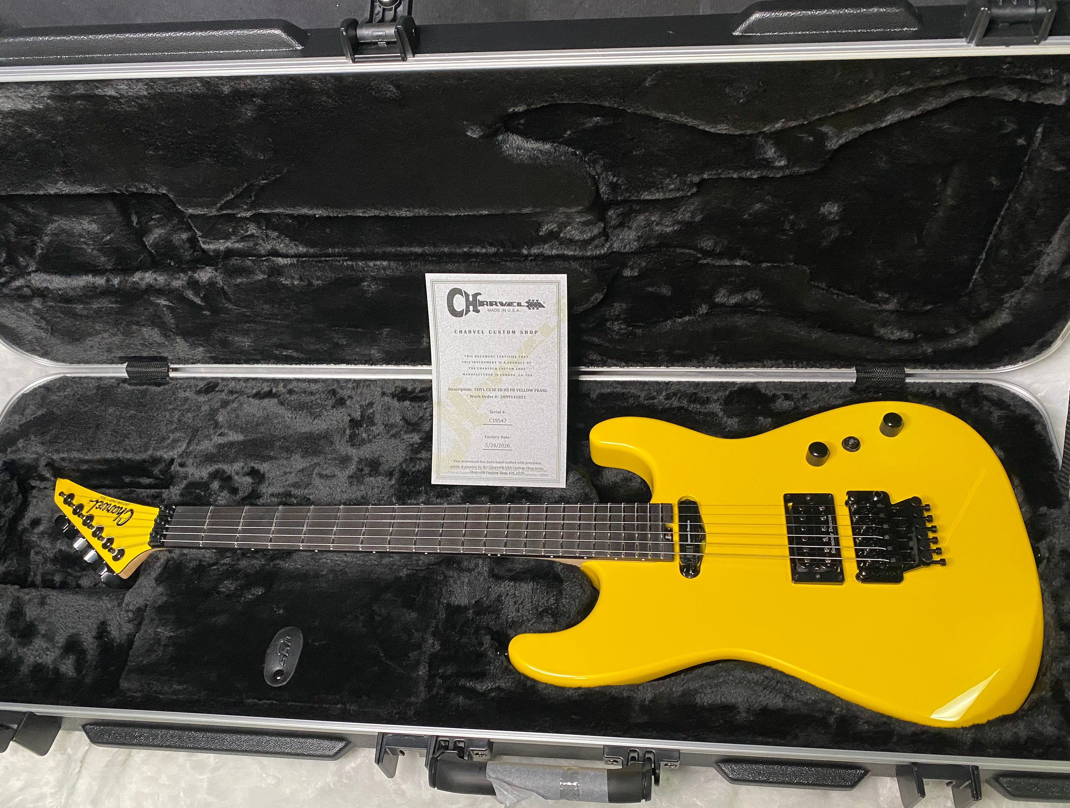 NEW ! Charvel USA Custom Shop Limited Edition San Dimas HS - Yellow Pearl Finish - Authorized Dealer - G07165