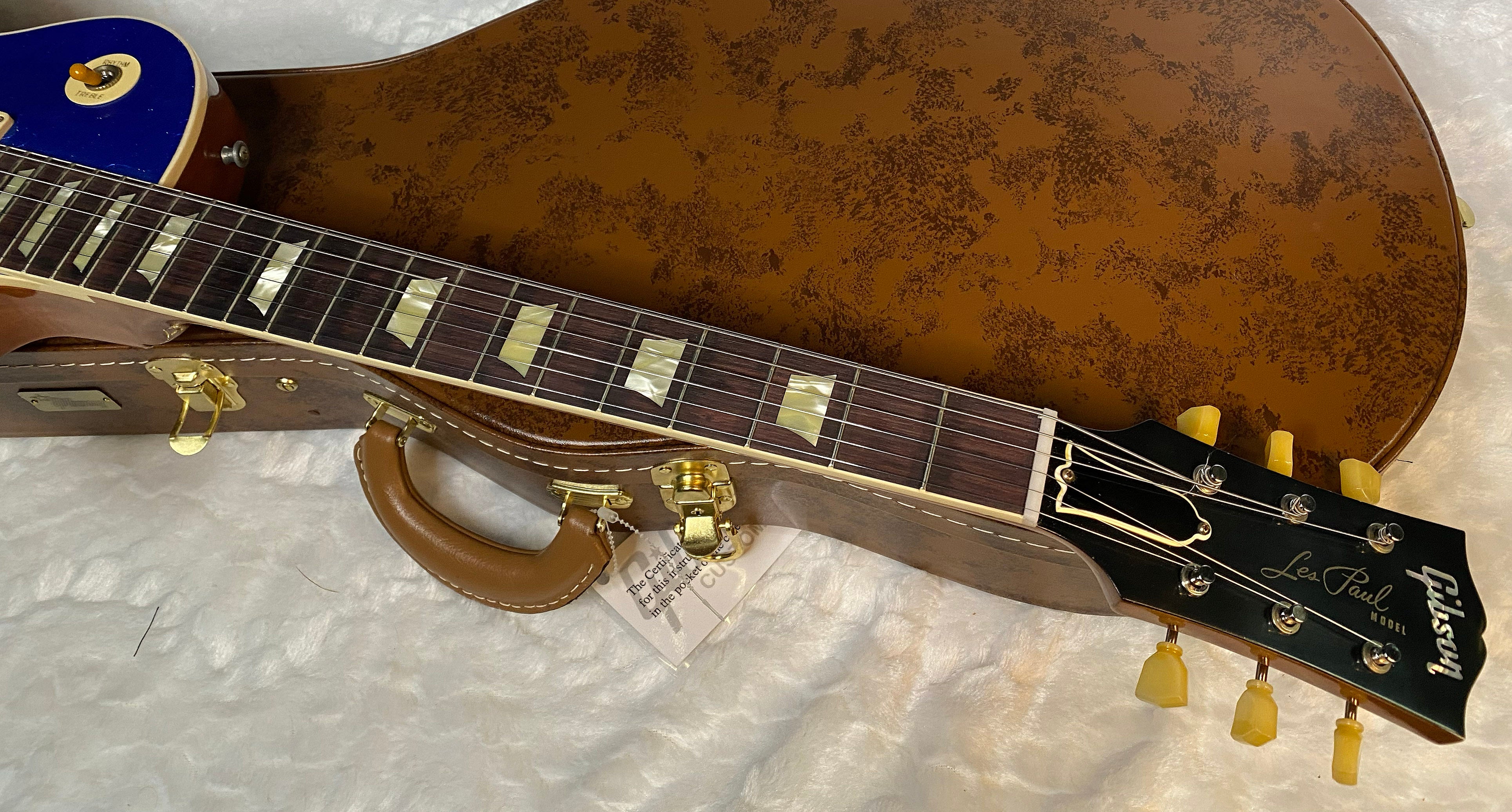 NEW! Gibson Custom Shop Dealer Select Murphy Lab '57 Les Paul Blue Sparkle Ultra Light Aged - Authorized Dealer - 8.6 lbs - G05056