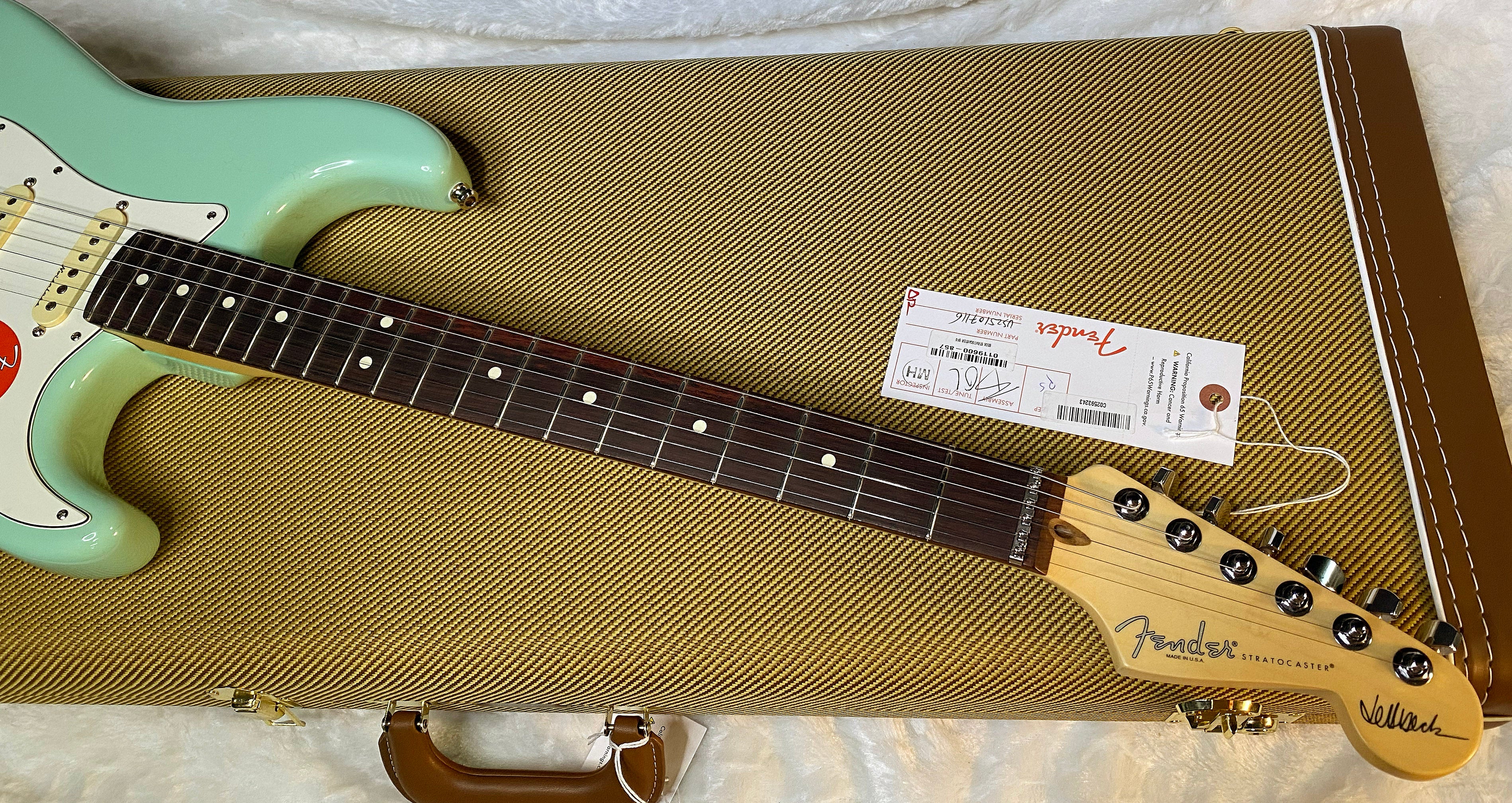 NEW! Fender Jeff Beck Artist Series Stratocaster Surf Green - 8lbs - Authorized Dealer - G06525