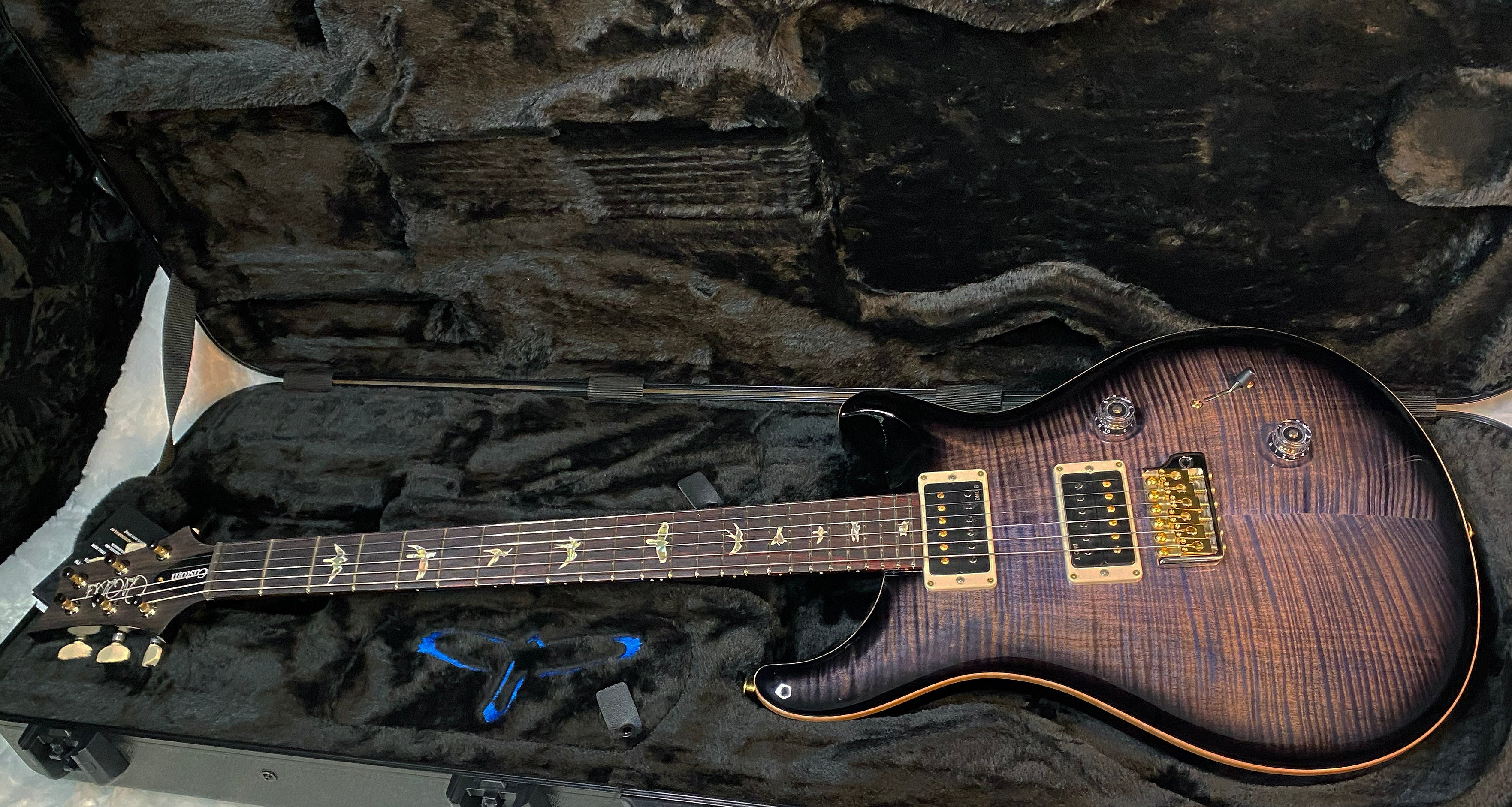 NEW! PRS Custom 24 - Paul Reed Smith - 10-Top ! Incredible Flame Top - Purple Iris Finish - Authorized Dealer - 7.4 lbs - G05093