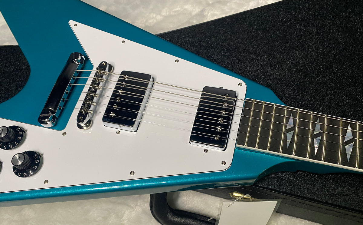 NEW Gibson Custom Limited Edition 1969 Flying V Reissue Electric Guitar - Gloss Aqua Mist - 6.1 lbs - Authorized Dealer - G07901