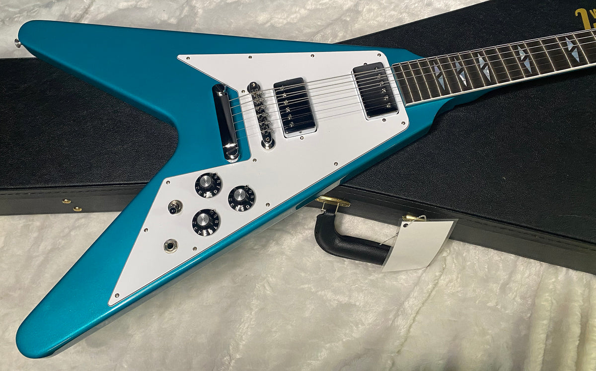 NEW Gibson Custom Limited Edition 1969 Flying V Reissue Electric Guitar - Gloss Aqua Mist - 6.1 lbs - Authorized Dealer - G07901