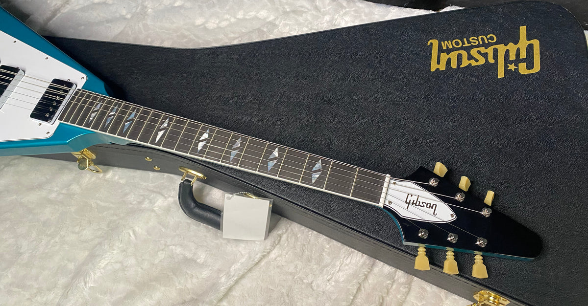 NEW Gibson Custom Limited Edition 1969 Flying V Reissue Electric Guitar - Gloss Aqua Mist - 6.1 lbs - Authorized Dealer - G07901
