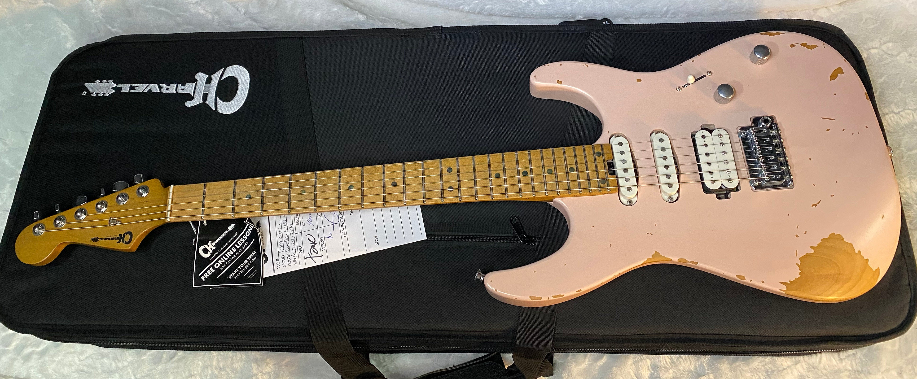NEW! Charvel Pro-Mod Signature Rick Graham DK24 2PT CM Worn Shell Pink - Foam Core Case - 7.2lbs - Authorized Dealer - G06532