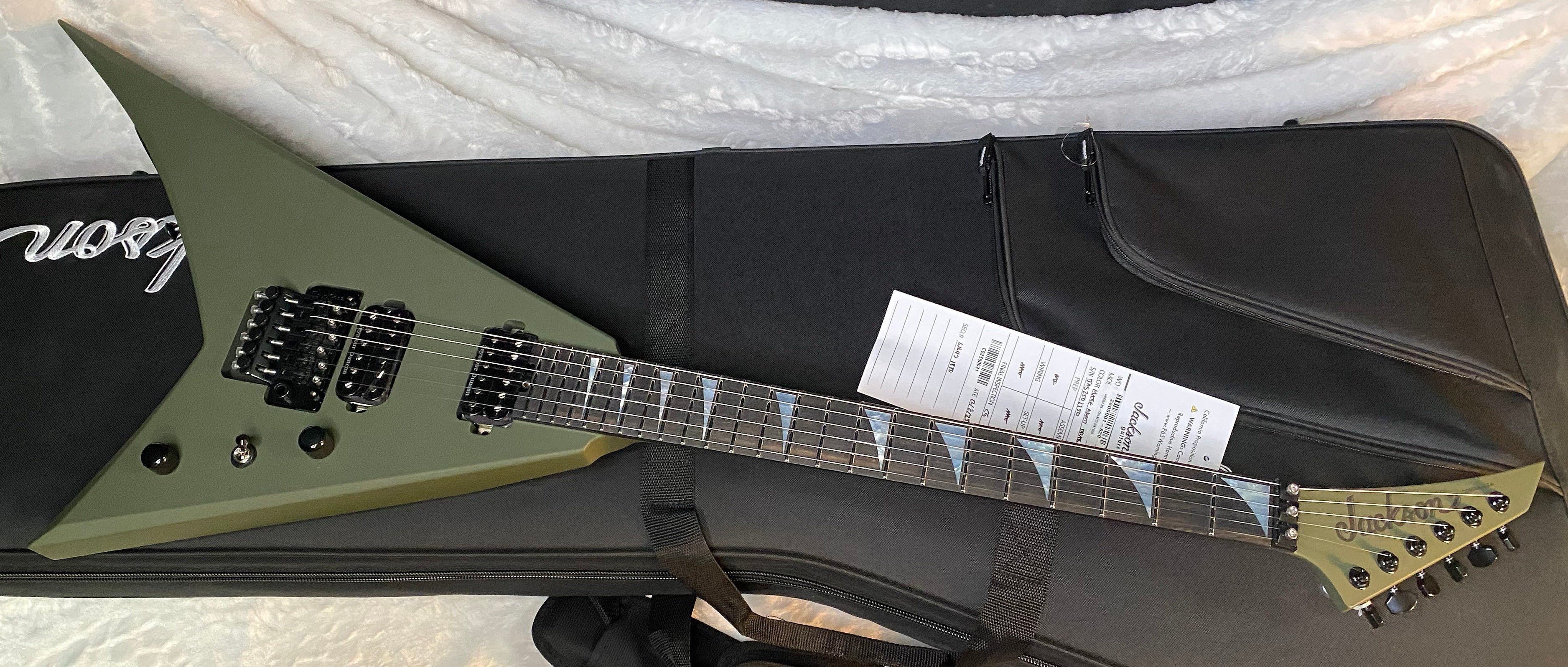 NEW! Jackson American Series Rhoads RR24 - Ebony Fingerboard - Floyd Rose - Matte Army Drab - Authorized Dealer - G06541