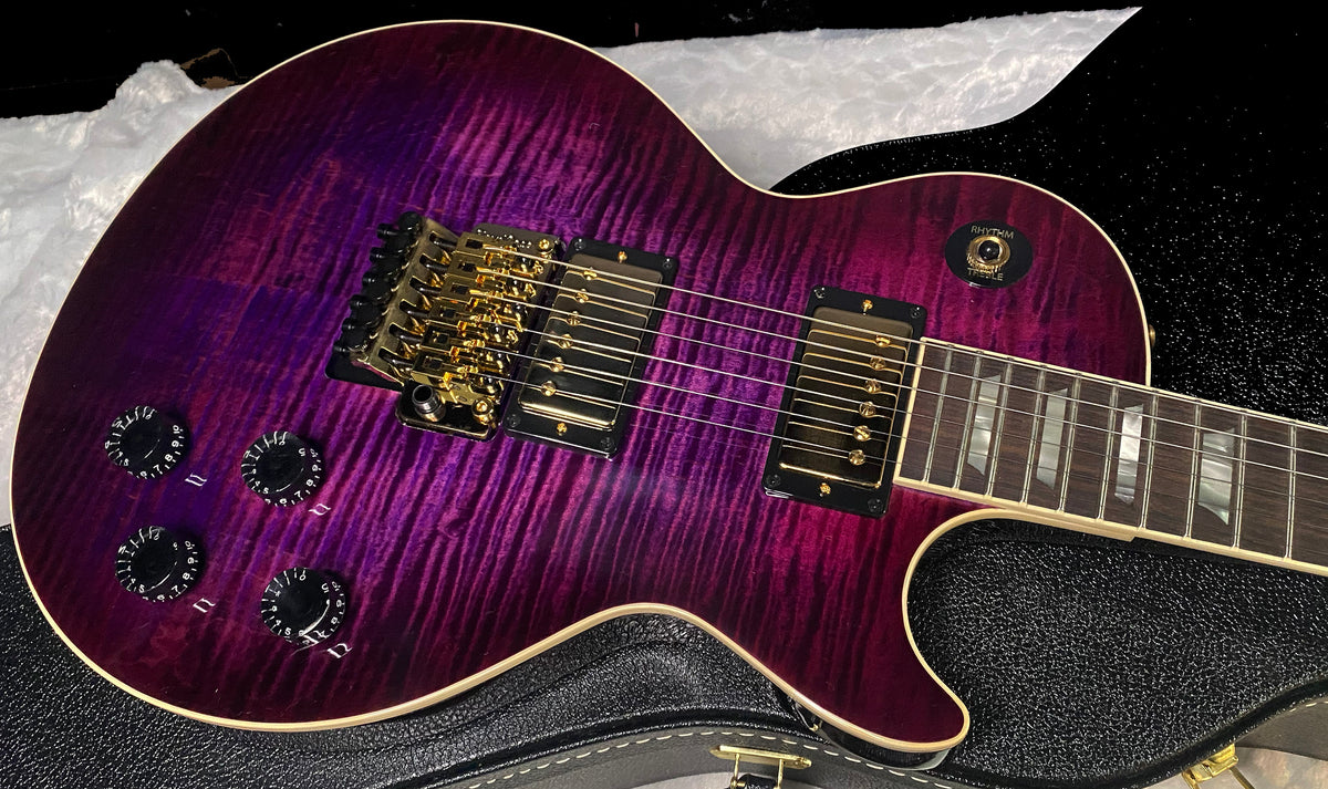 NEW! Gibson Custom Les Paul Axcess Standard Figured Top Floyd Rose Electric Guitar - Greatest Hits II - Authorized Dealer - Tri-Berry Burst - WOW! 8.45lbs - G07920
