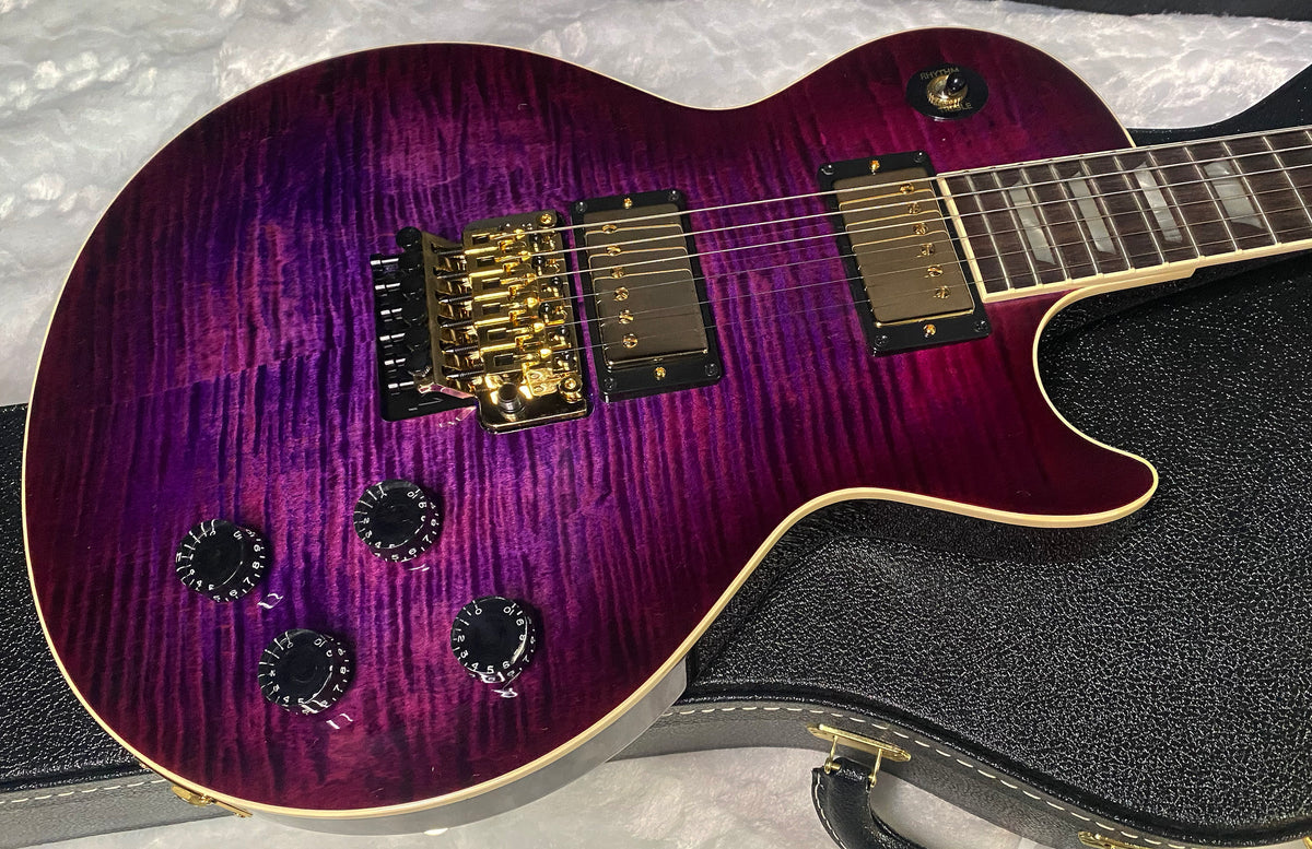 NEW! Gibson Custom Les Paul Axcess Standard Figured Top Floyd Rose Electric Guitar - Greatest Hits II - Authorized Dealer - Tri-Berry Burst - WOW! 8.45lbs - G07920