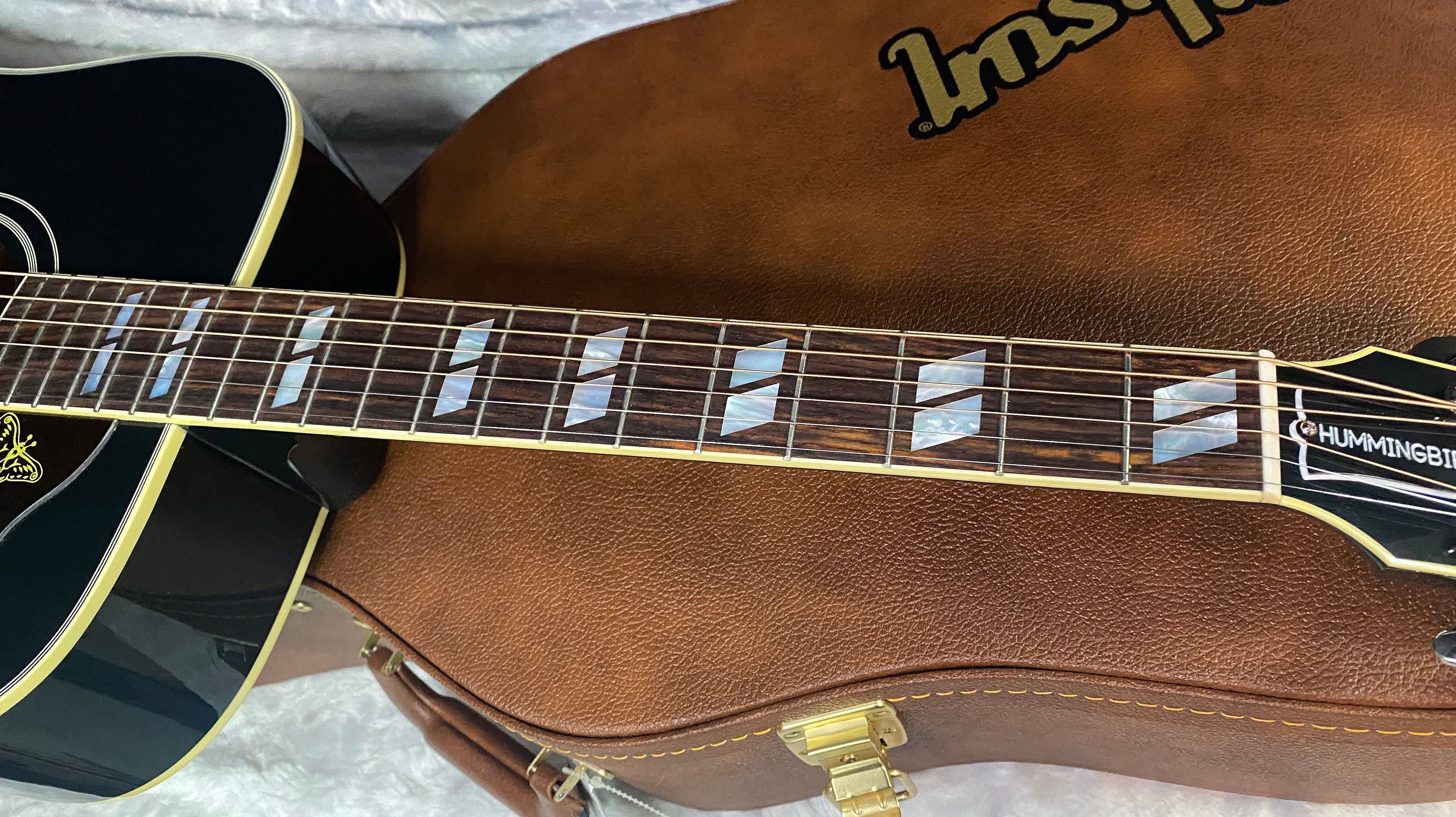 NEW! Gibson Acoustic Hummingbird Torch Acoustic-Electric Guitar - Ebony - 4.4 lbs - Authorized Dealer! G07196