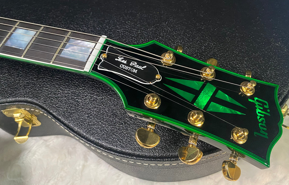 NEW! Gibson Dealer Select Custom Shop Les Paul Custom Green Widow AAA Figured Flame Top - Authorized Dealer - 9.7 lbs - G07919
