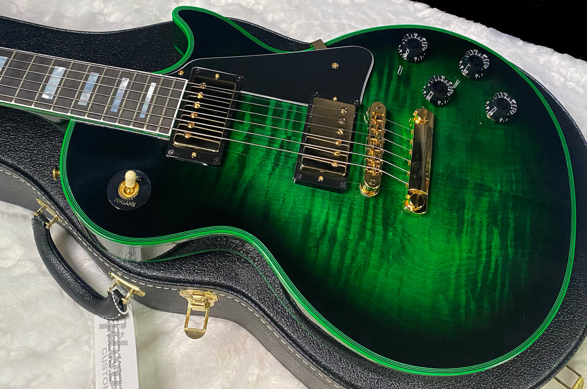 NEW! Gibson Dealer Select Custom Shop Les Paul Custom Green Widow AAA Figured Flame Top - Authorized Dealer - 9.7 lbs - G07919
