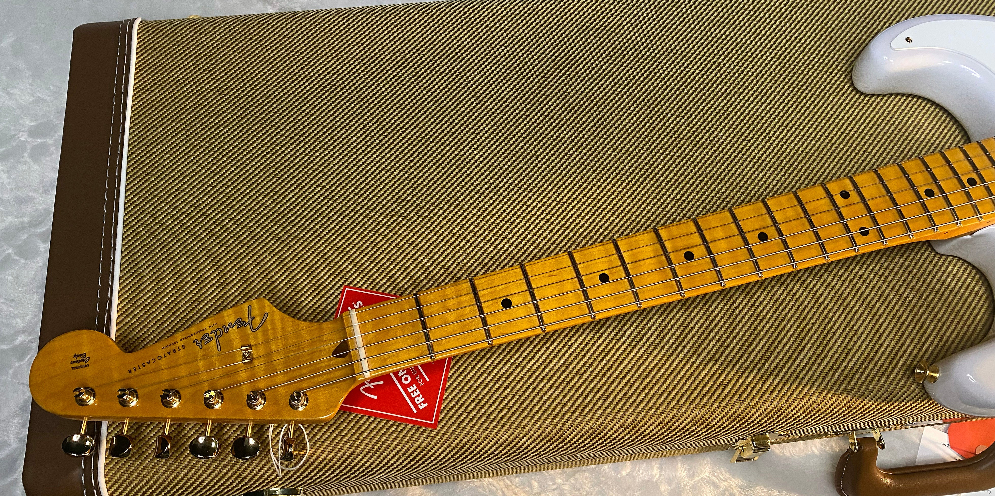 NEW! Fender American Vintage II 1957 Stratocaster - White Blonde Ash - AAA Flamed Maple Neck - Gold Hardware - Authorized Dealer - 8.1lbs - G06569