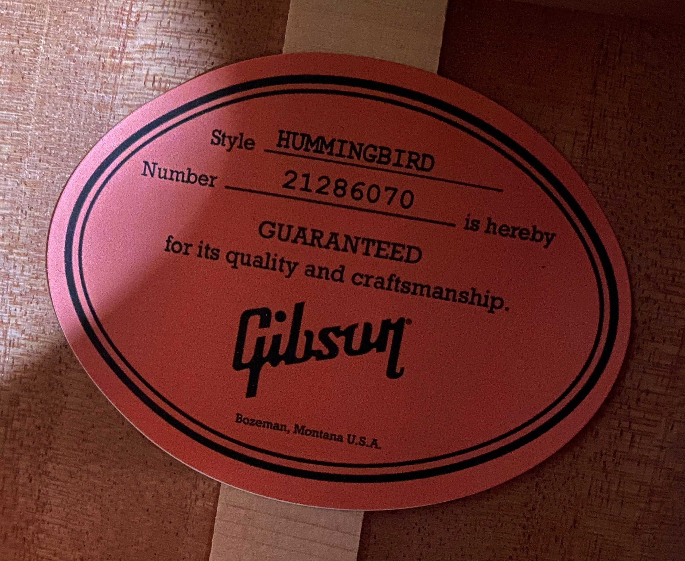 NEW! Gibson Hummingbird Original Heritage Cherry Sunburst 4.3 lbs - Authorized Dealer! G07191