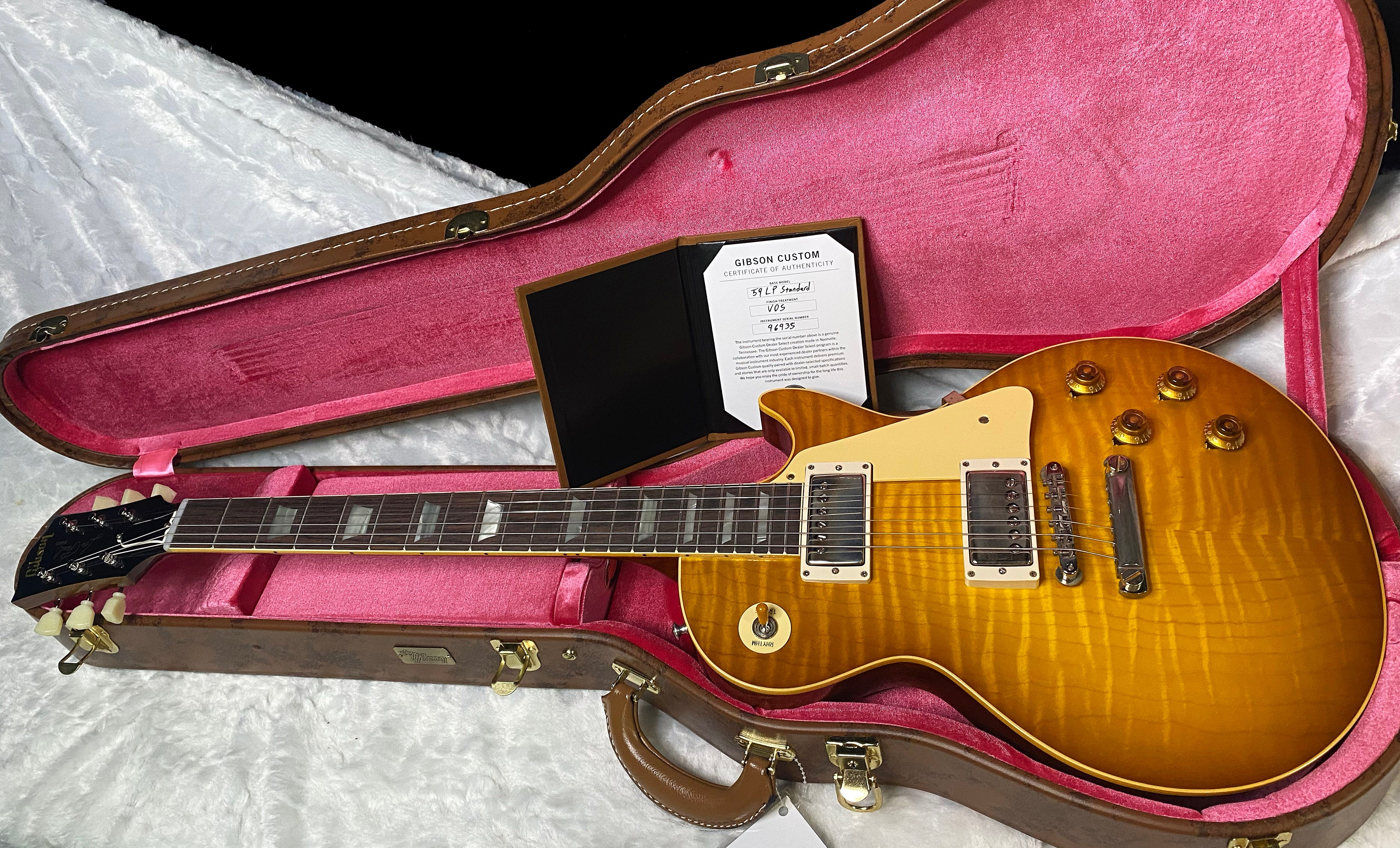NEW ! Gibson Custom Shop 1959 Les Paul - Golden Poppy Burst - Authorized Dealer - Hand Picked Curly Maple Flame Top - VOS - 8.8 lbs - G07184