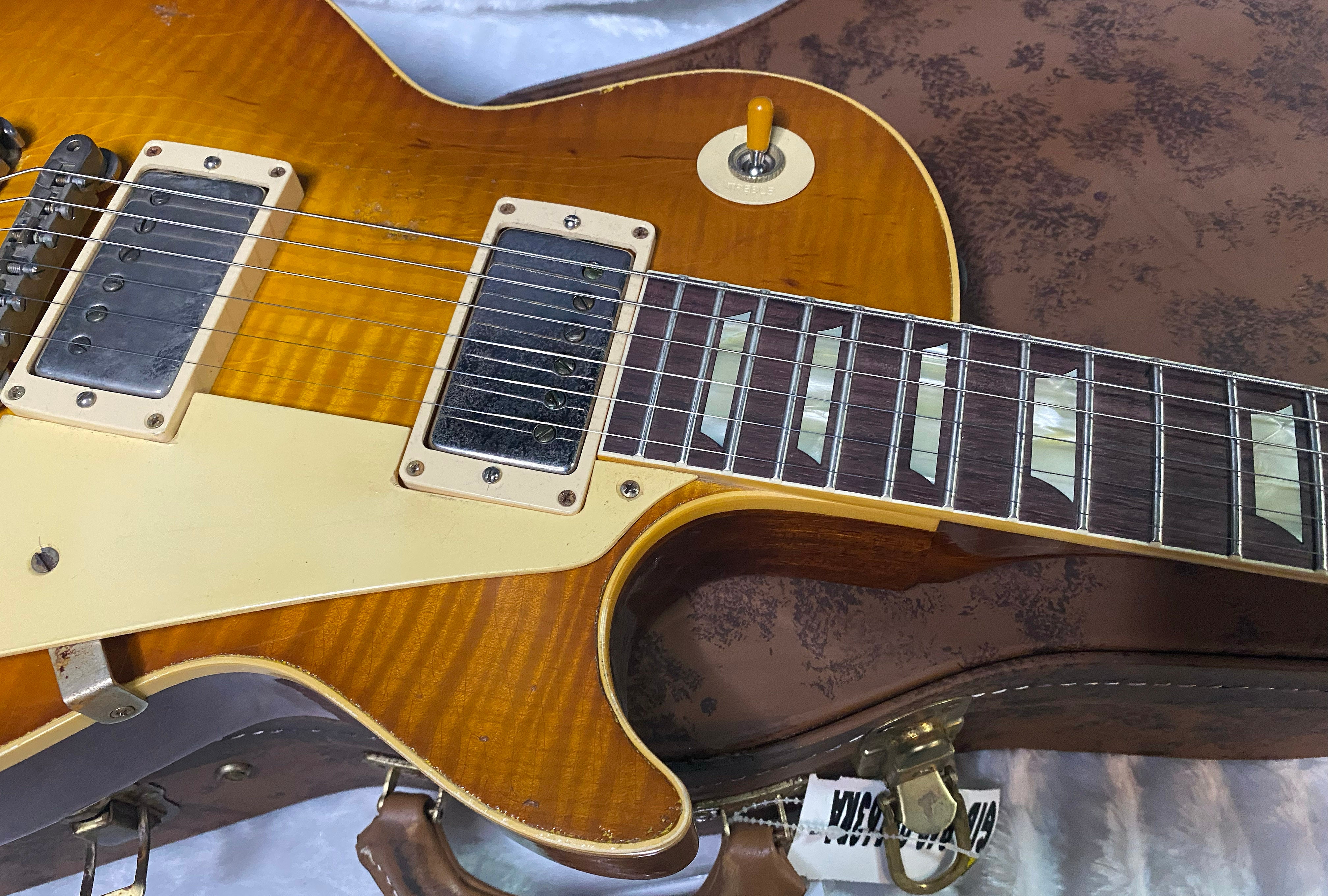 NEW! Gibson Custom 1959 Les Paul Standard Mismatched Top Electric Guitar - Gold Poppy Burst, Heavy Aged - Only 8.1lbs - G07185