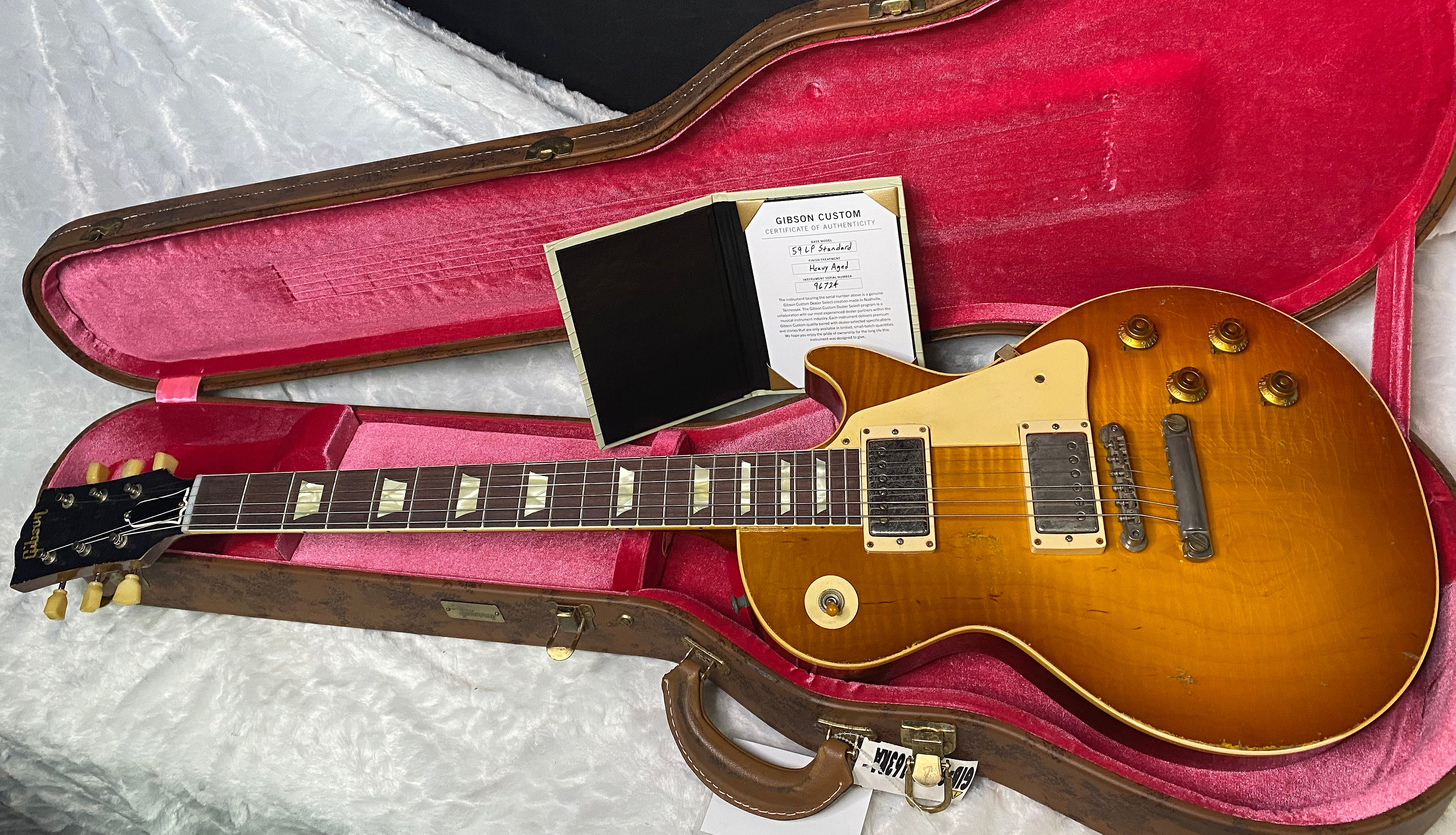 NEW! Gibson Custom 1959 Les Paul Standard Mismatched Top Electric Guitar - Gold Poppy Burst, Heavy Aged - Only 8.1lbs - G07185
