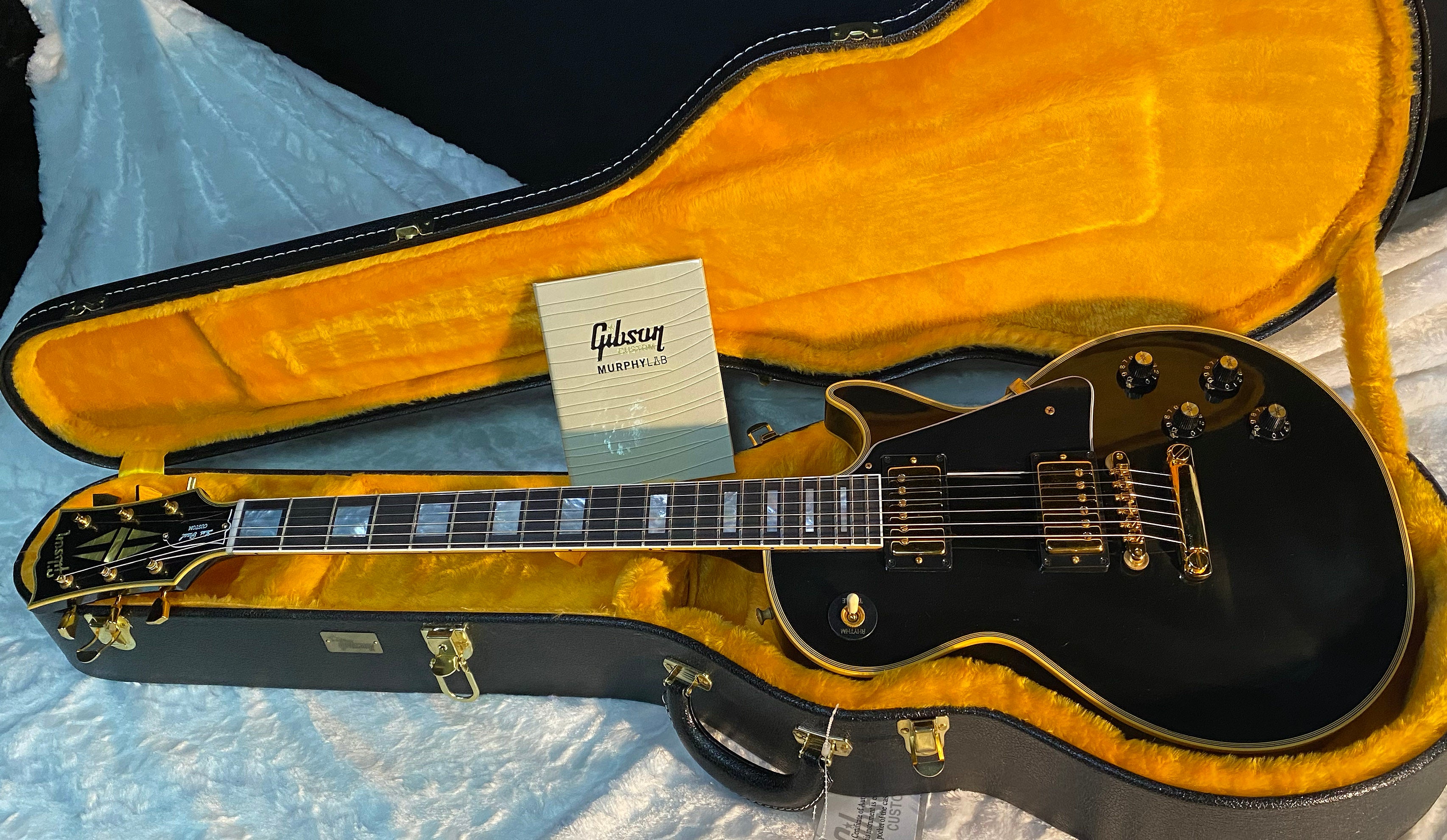 NEW! Gibson Custom Shop Murphy Lab '68 Les Paul Custom Reissue Ultra Light Aged Ebony Authorized Dealer - 9.2 lbs - G06602
