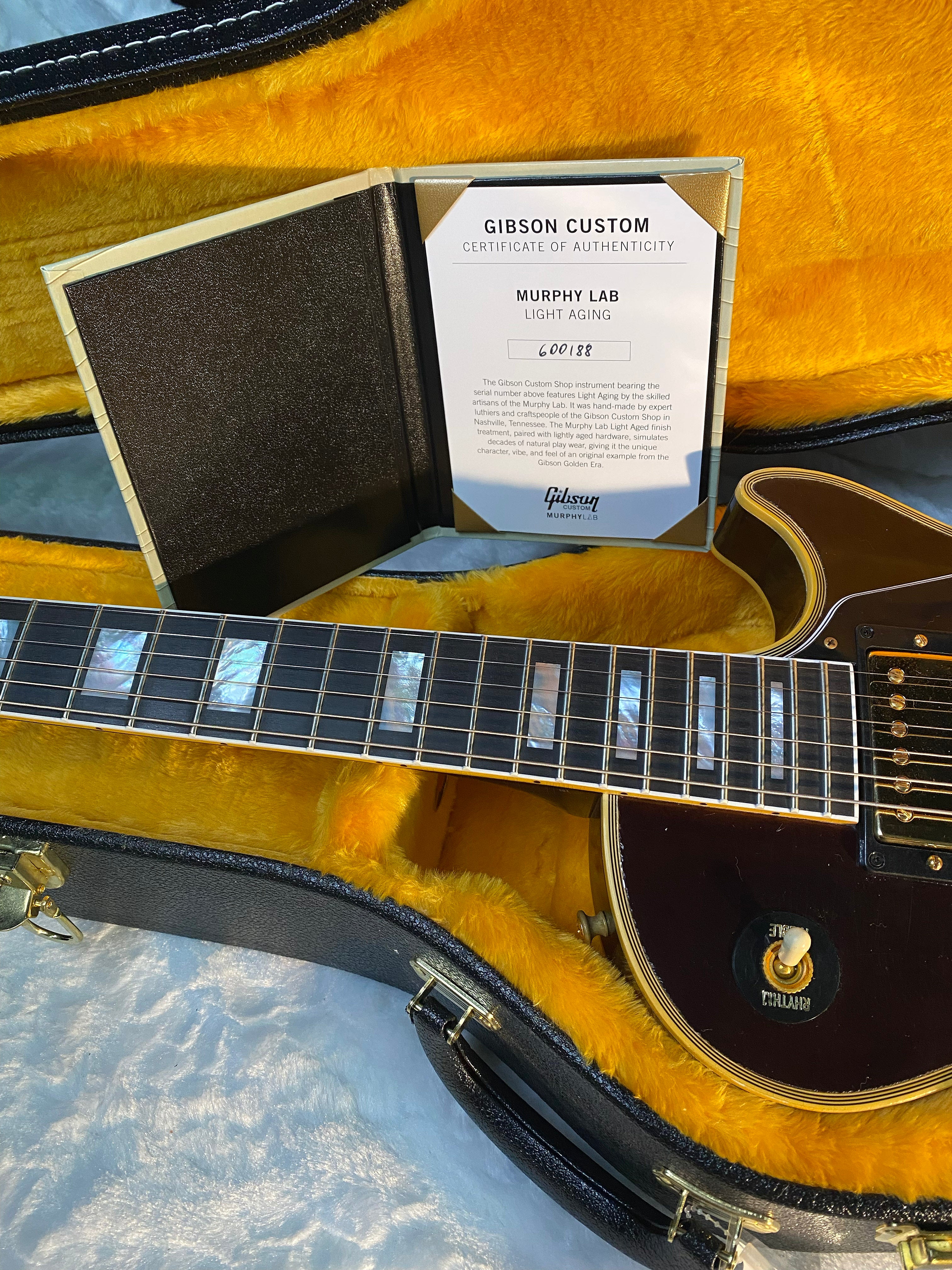 NEW! Gibson Custom Shop Murphy Lab '68 Les Paul Custom Reissue - Light Aged Walnut Finish - Authorized Dealer - Only 9.2 lbs - G06604