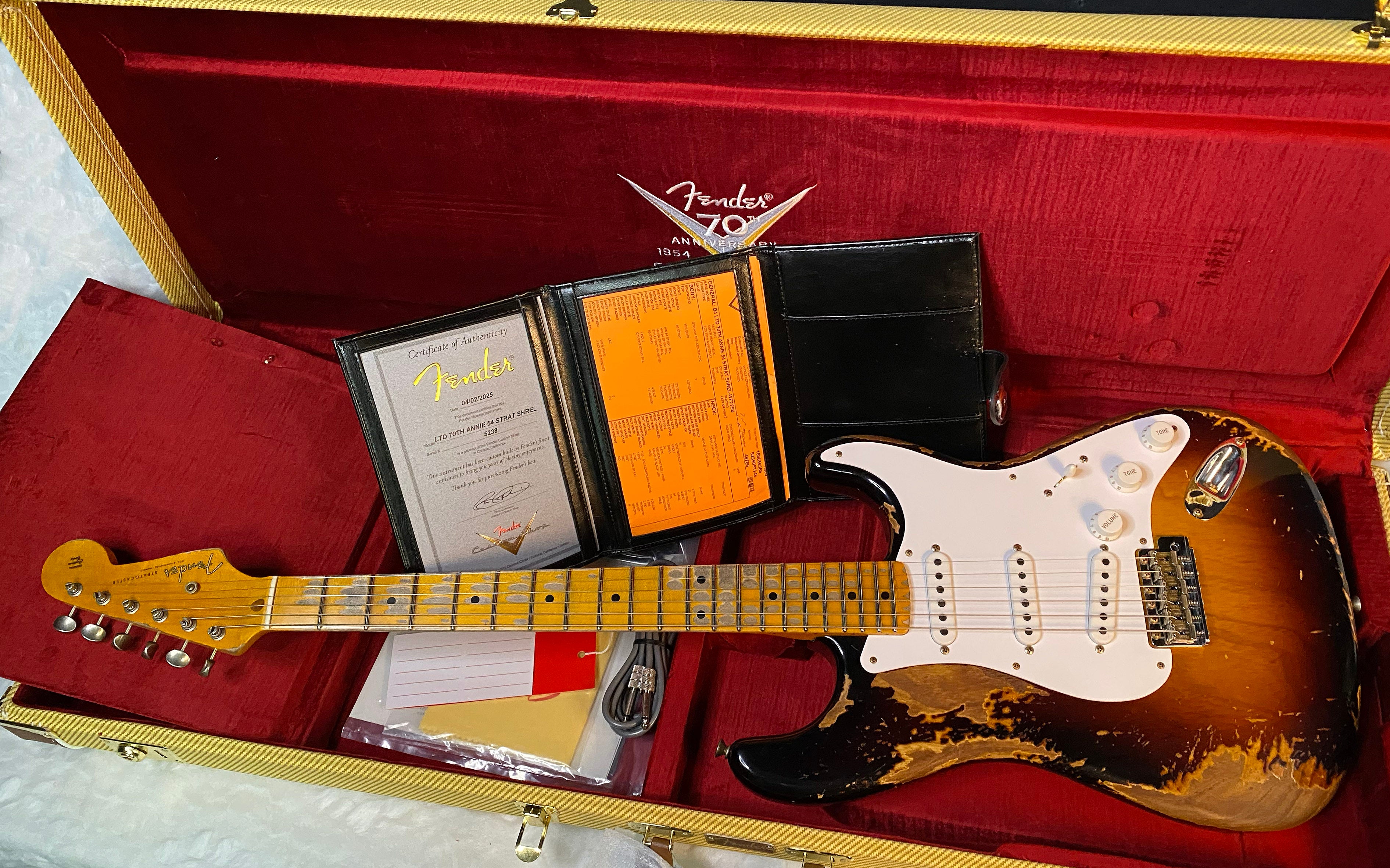 NEW Fender Limited Edition 70th Anniversary 1954 Stratocaster - Super Heavy Relic - Wide-Fade 2-Color Sunburst - Authorized Dealer - 7lbs - G05121