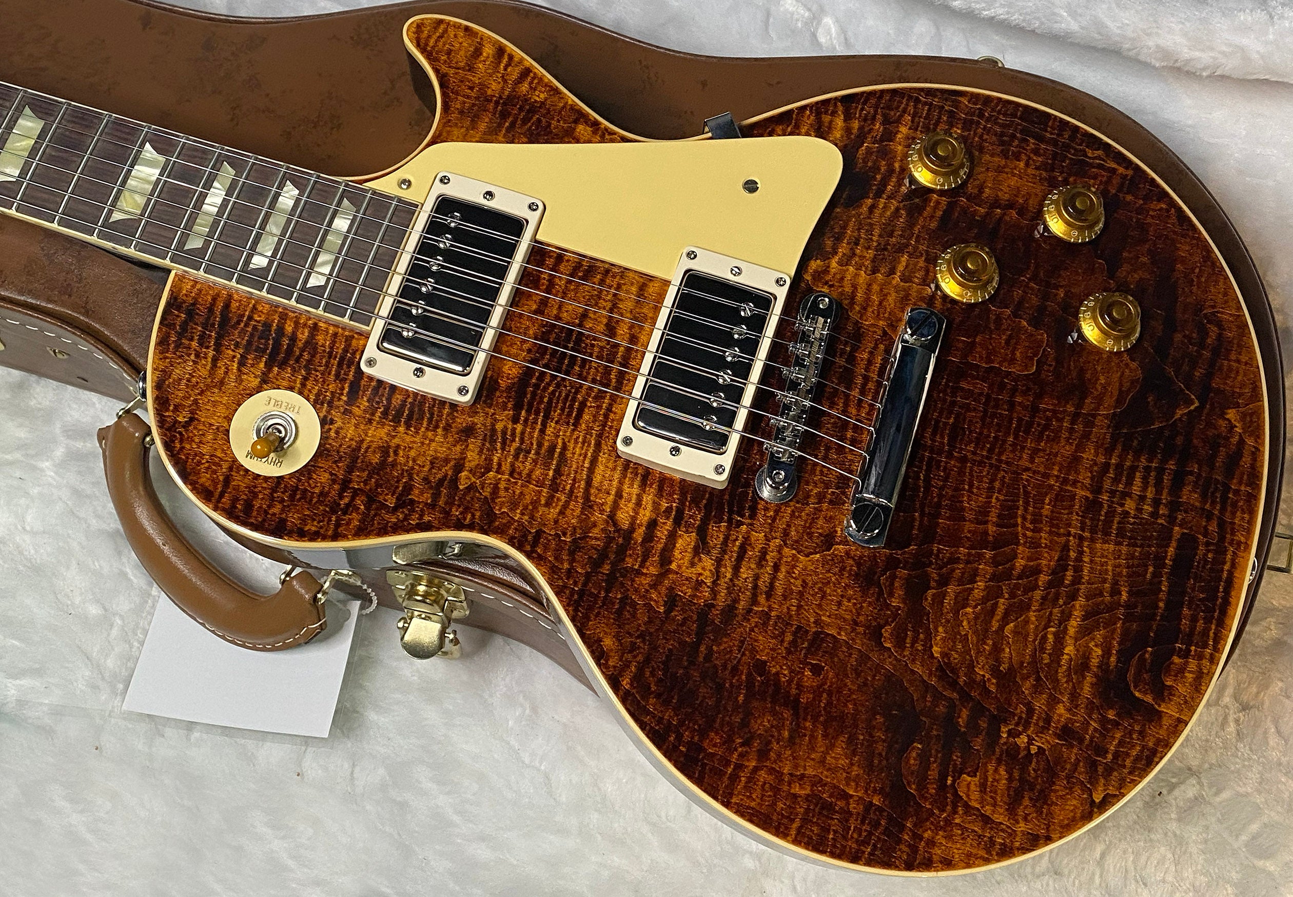 NEW ! Gibson Custom Shop 1959 Les Paul - Warm Amber Gloss Finish - Hand Picked AAAA Flamed Maple Top - One Off! Super RARE! Authorized Dealer - Only 8.5 lbs - G07182