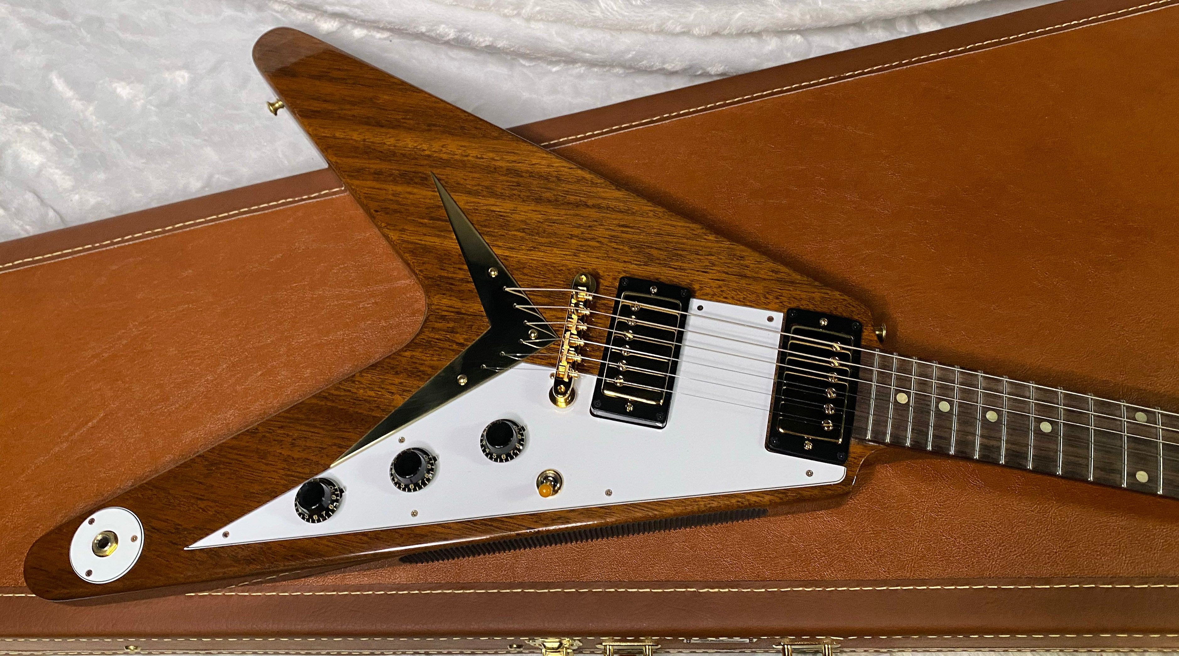 NEW! Gibson Custom 1958 Mahogany Flying V Reissue Electric Guitar - Antique Natural, VOS - WOW - Authorized Dealer - Only 6.3lbs! - G07168