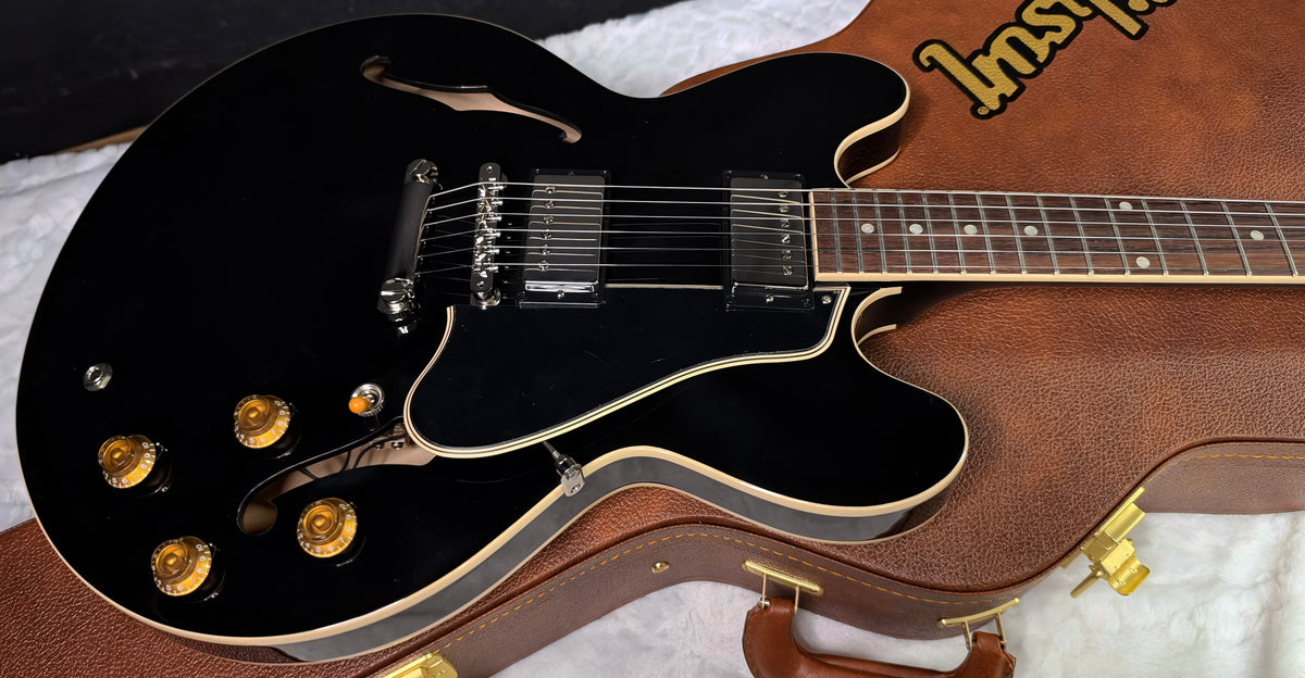 NEW ! Gibson ES-335 50s Semi-Hollowbody Electric Guitar - Ebony - Authorized Dealer - 7.8 lbs - G07908
