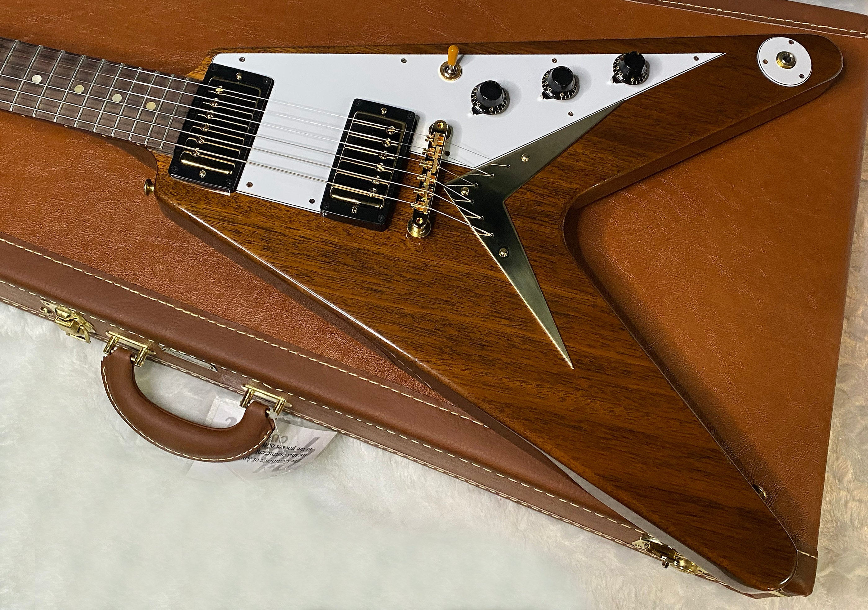 NEW! Gibson Custom 1958 Mahogany Flying V Reissue Electric Guitar - Antique Natural, VOS - WOW - Authorized Dealer - Only 6.3lbs! - G07168