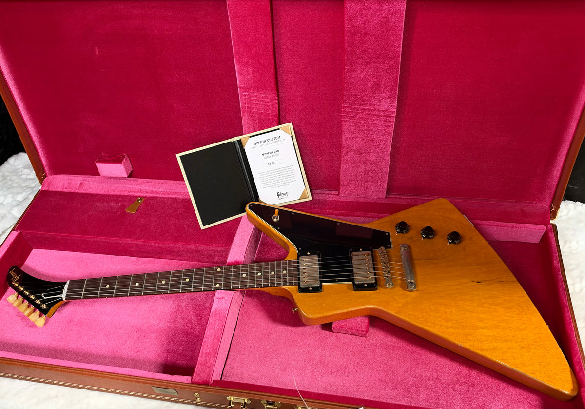 NEW! Gibson Custom 1958 Korina Explorer Reissue - Murphy Lab Heavy Aged - Stinger Headstock - Only 7.35 lbs - Authorized Dealer - G07979