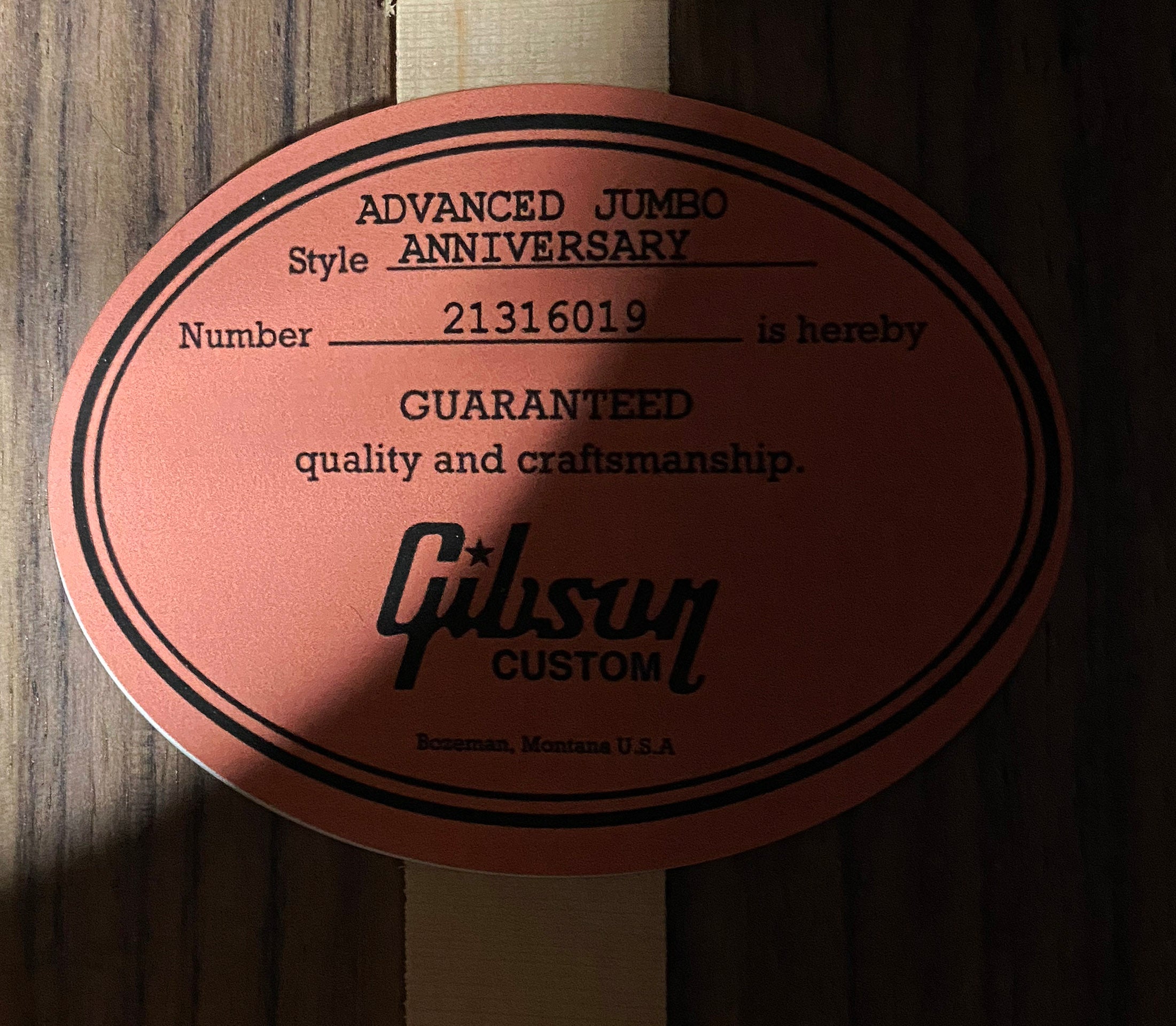 NEW! Gibson Custom Shop Advanced Jumbo Anniversary Limited Edition Acoustic-Electric Guitar - Cremona Burst - 4.45llbs - G07198