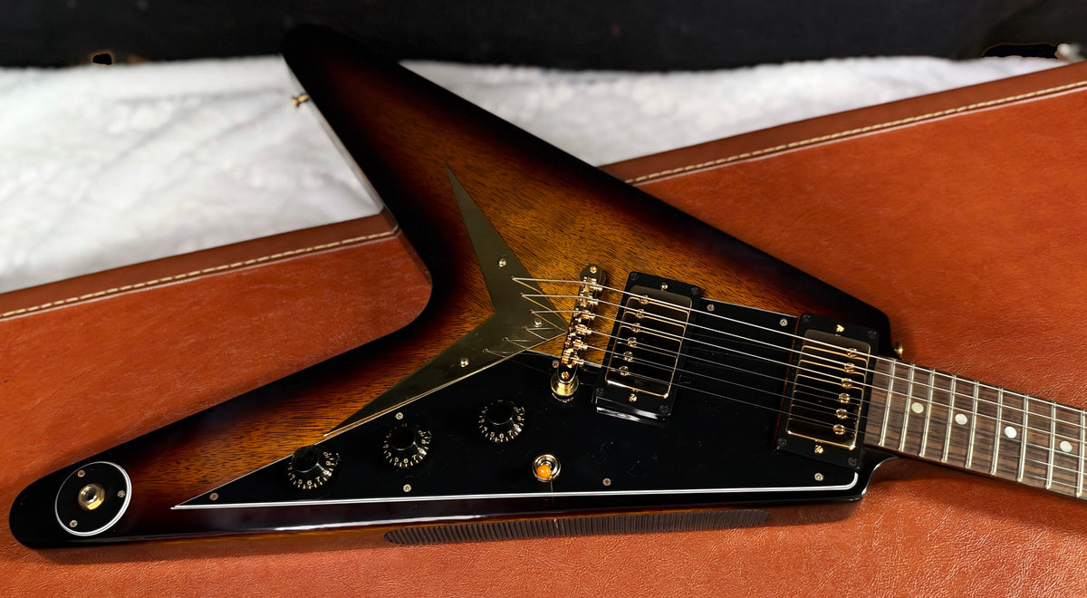 NEW! Gibson Custom 1958 Korina Flying V Reissue Electric Guitar - VOS - Vintage Sunburst - Authorized Dealer - Only 7.4lbs - G07973