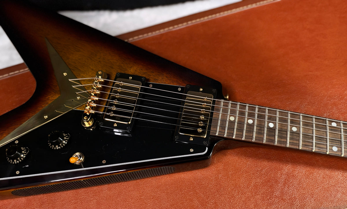 NEW! Gibson Custom 1958 Korina Flying V Reissue Electric Guitar - VOS - Vintage Sunburst - Authorized Dealer - Only 7.4lbs - G07973
