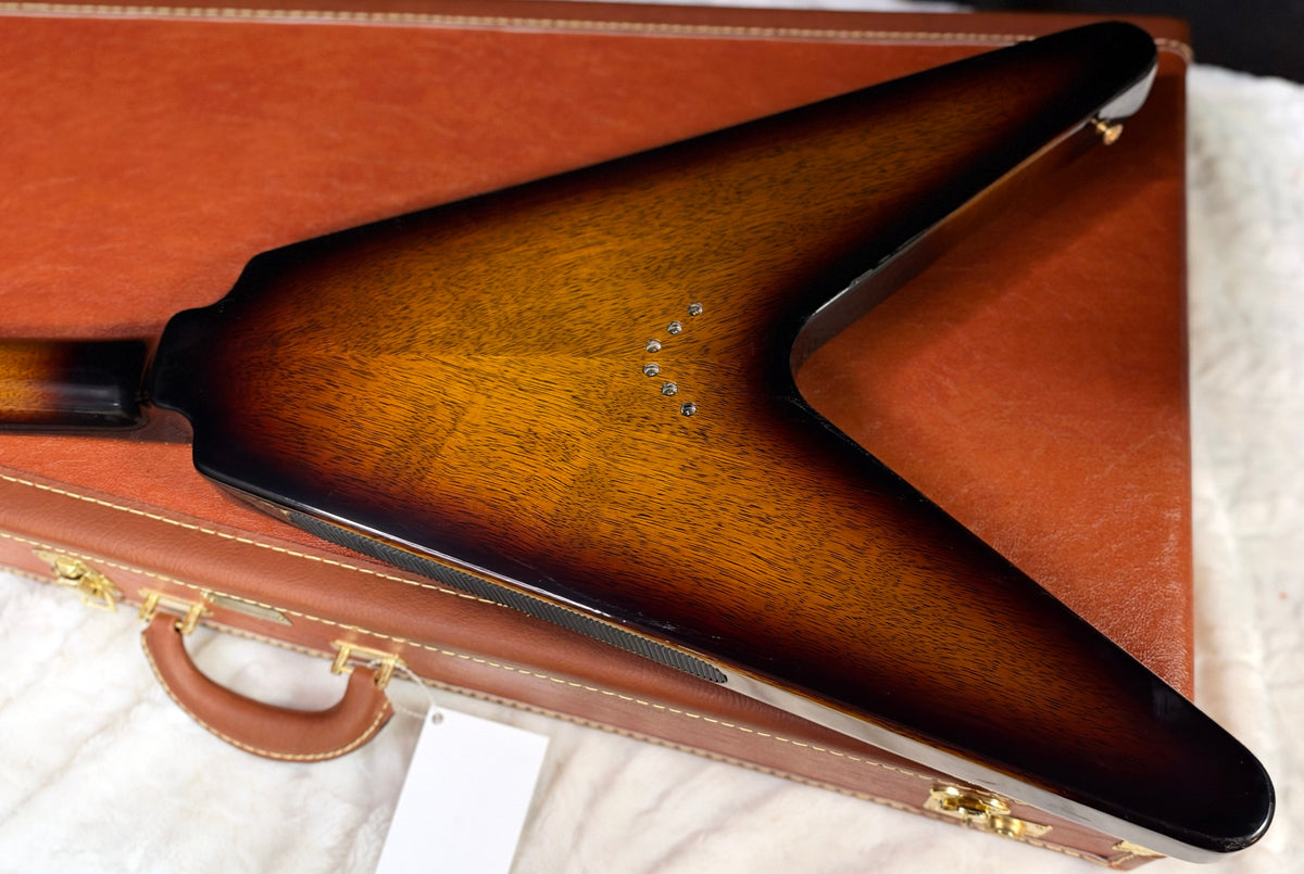NEW! Gibson Custom 1958 Korina Flying V Reissue Electric Guitar - VOS - Vintage Sunburst - Authorized Dealer - Only 7.4lbs - G07973