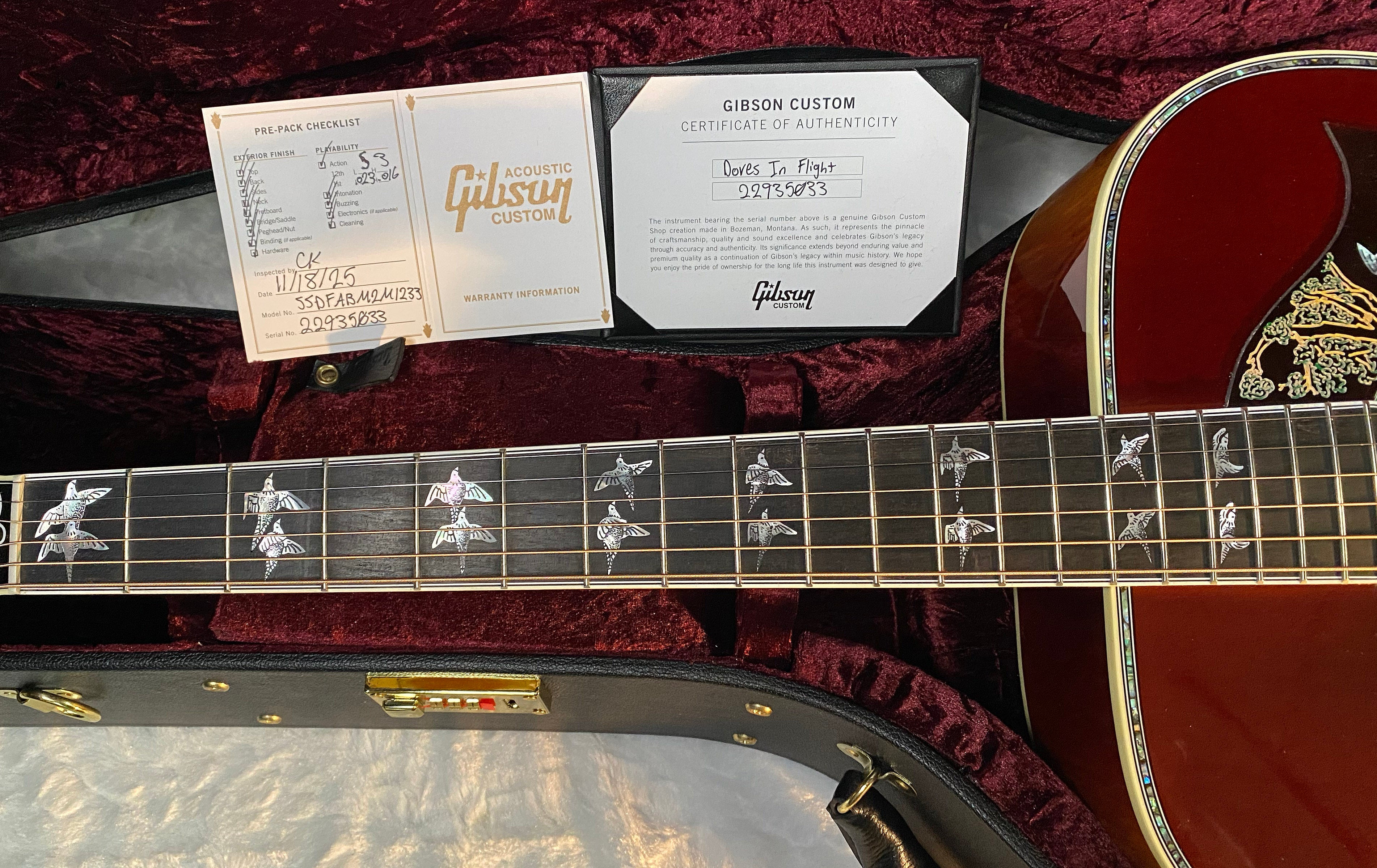 NEW! Gibson Custom Shop Dove - Doves In Flight - Made 2 Measure - Custom Ordered in Autumnburst Finish - Authorized Dealer - 5 lbs - G06614