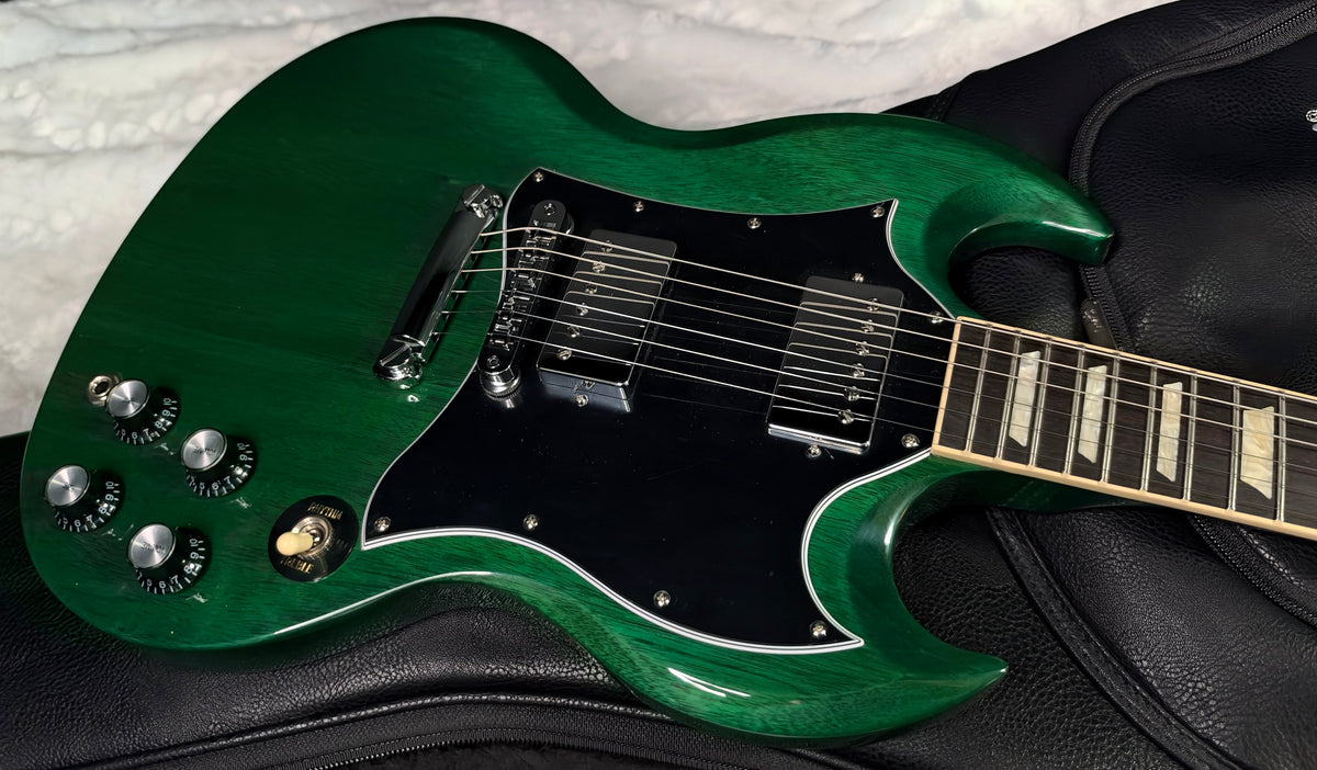 NEW ! Gibson SG Standard - Transparent Teal - Original Gibson Leather Gig Bag - Authorized Dealer - 6.6 lbs - G07905