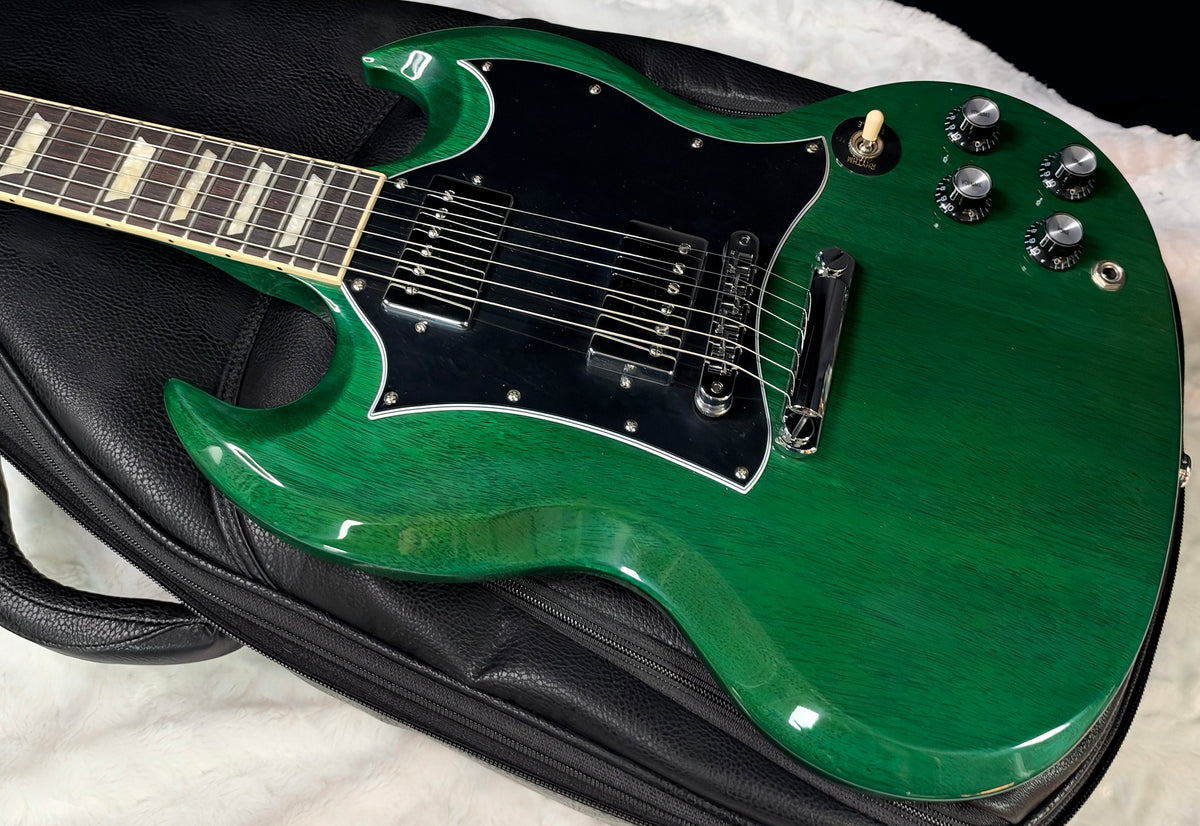 NEW ! Gibson SG Standard - Transparent Teal - Original Gibson Leather Gig Bag - Authorized Dealer - 6.6 lbs - G07905