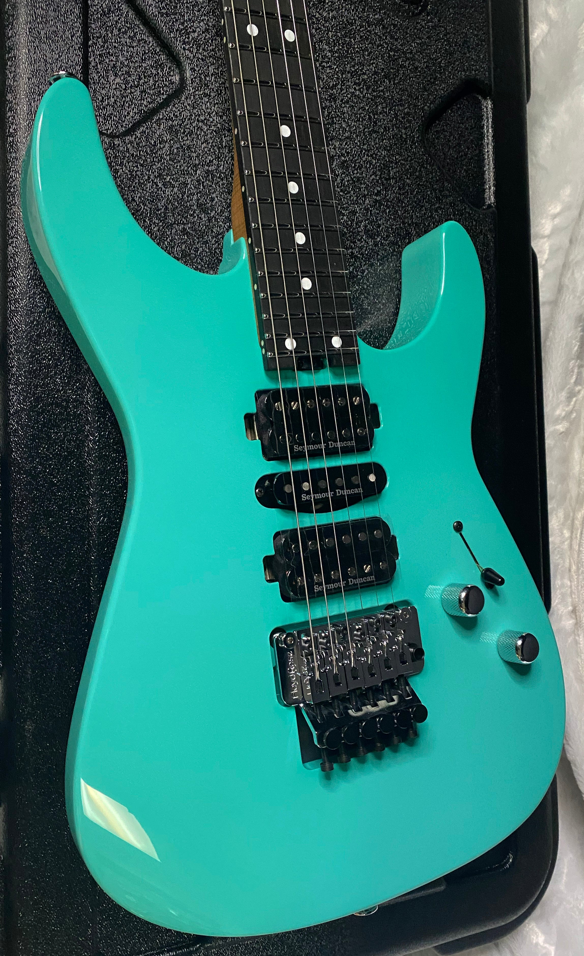 NEW ! Jackson Custom Shop Dinky HSH - Roasted Maple Neck & Ebony Fretboard - DK - Seafoam Green - Authorized Dealer - 8.3 lbs - G06618