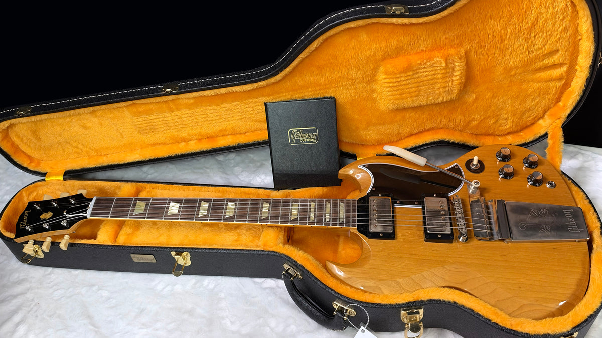 NEW! Gibson Custom Shop Limited Edition 1964 SG Standard Korina Reissue VOS Antique Natural w/Maestro Vibrola - Authorized Dealer - In-Stock! 8lbs - G08014