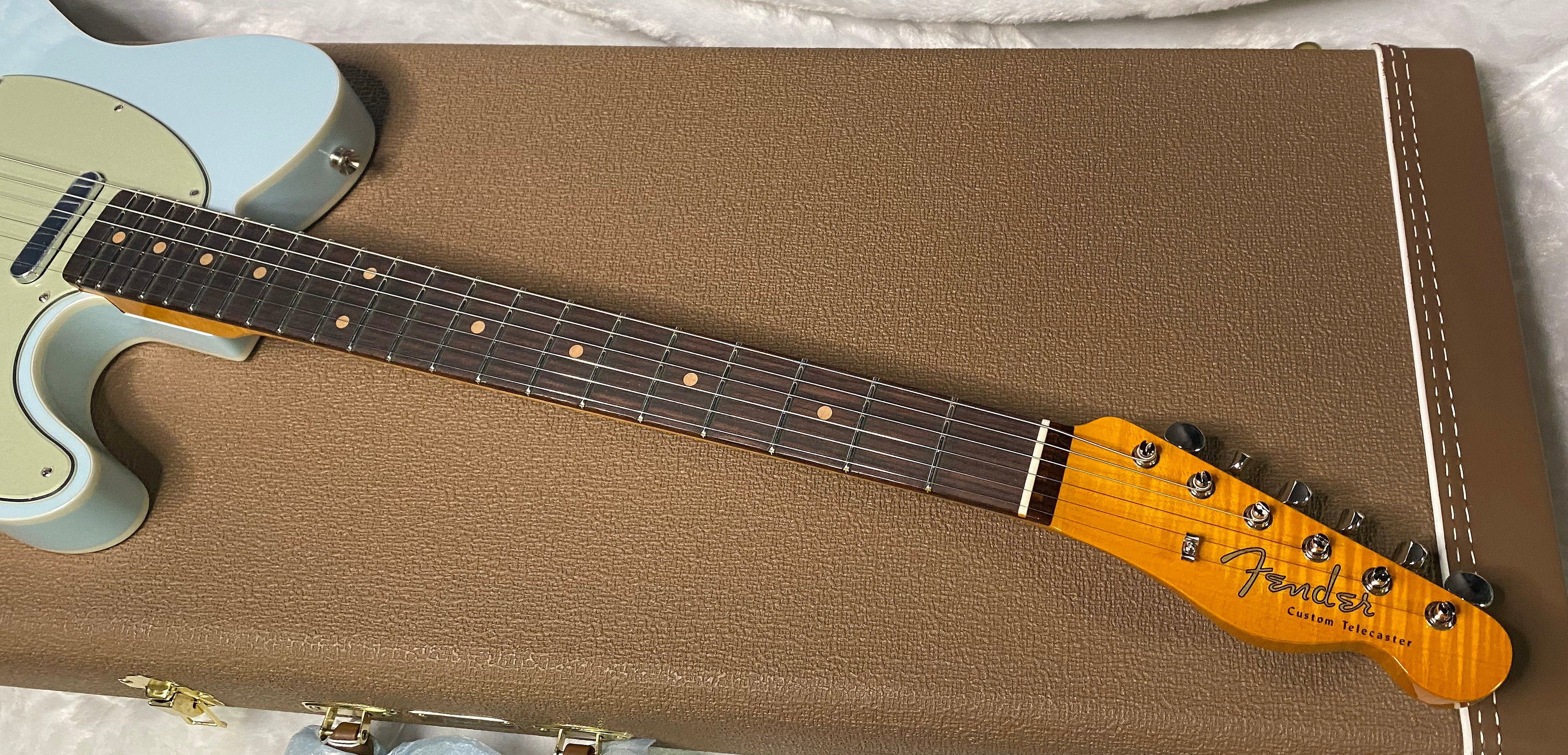 NEW! Fender Custom Shop Flamethrower Telecaster Custom - NOS - Modern Specs - Texas Special Pick-Ups - AAAA Flamed Neck -Sonic Blue - Authorized Dealer - 7.9lbs - G07231
