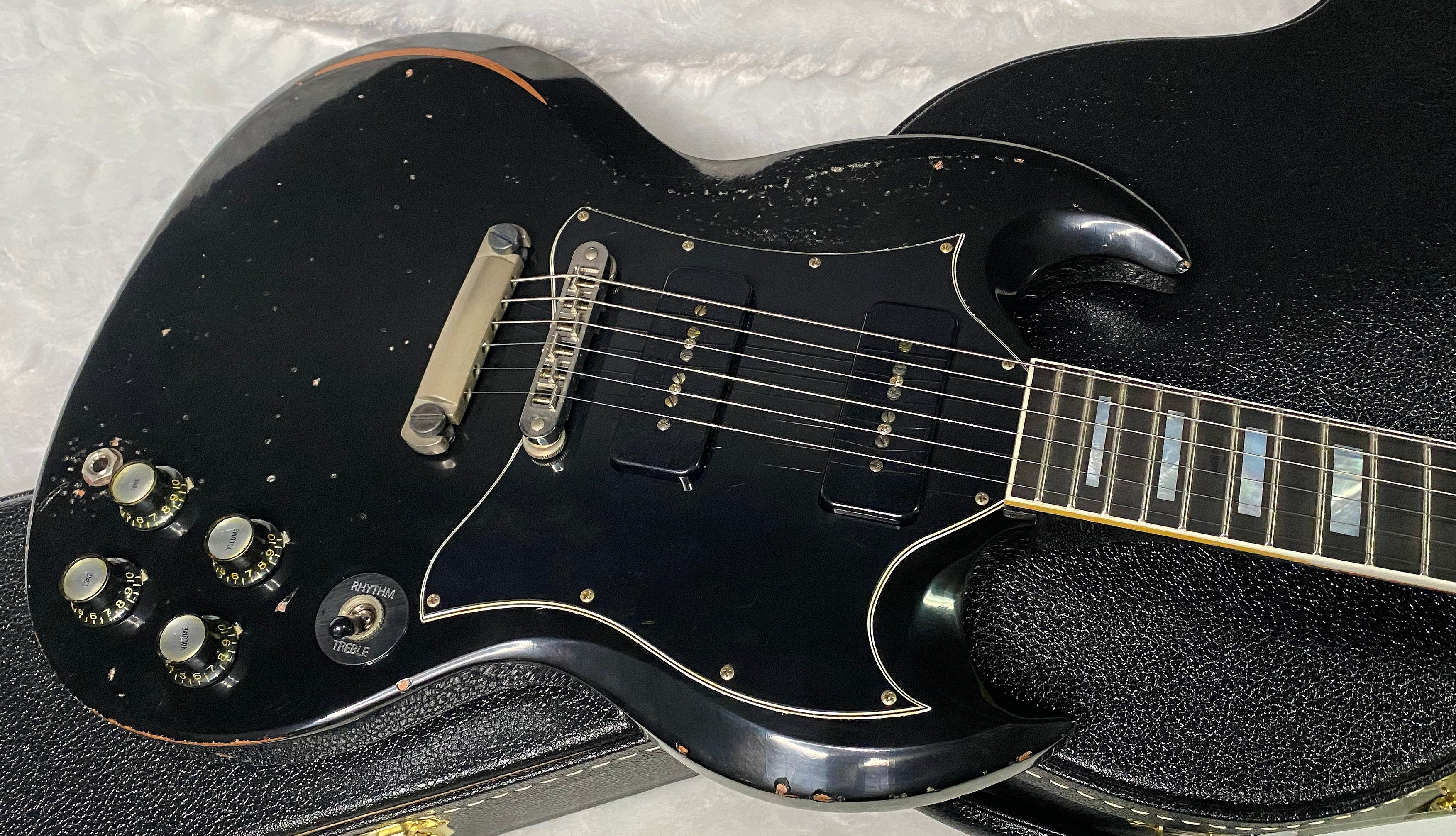 NEW! Gibson Custom Shop SG Custom Batwing P-90 - Murphy Lab Heavy Aged - Ebony Finish - Authorized Dealer - 7.65 lbs - G07239