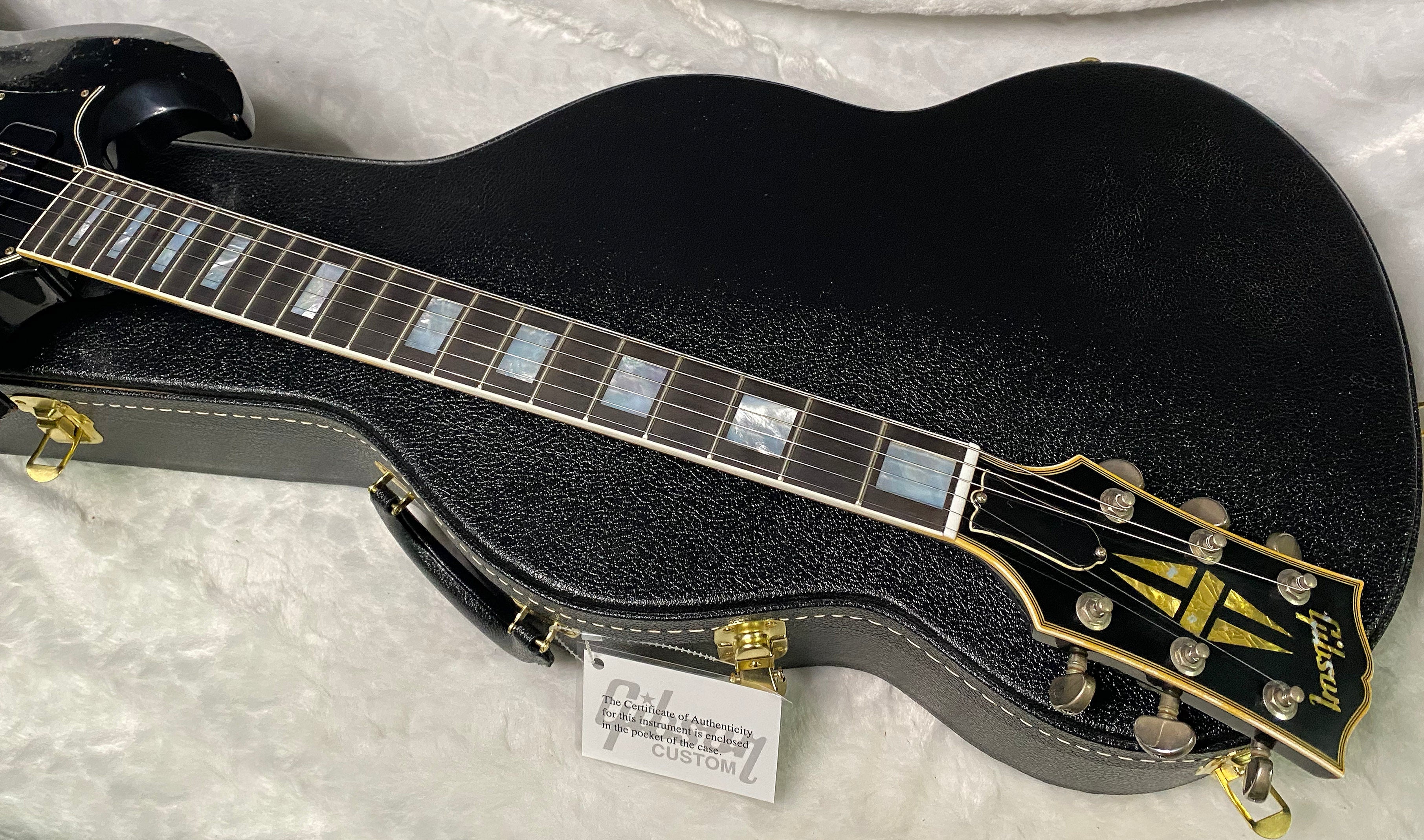 NEW! Gibson Custom Shop SG Custom Batwing P-90 - Murphy Lab Heavy Aged - Ebony Finish - Authorized Dealer - 7.65 lbs - G07239