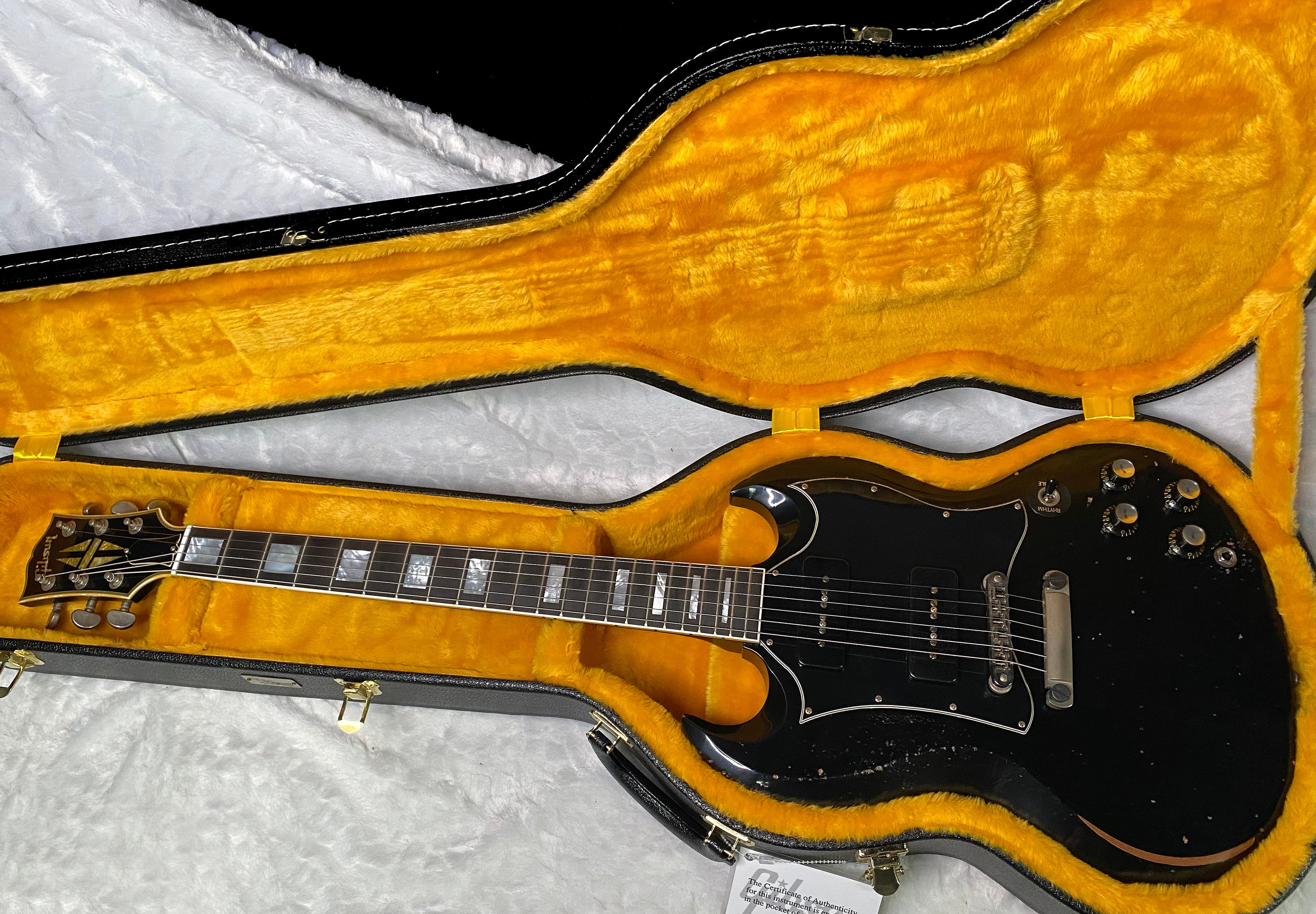 NEW! Gibson Custom Shop SG Custom Batwing P-90 - Murphy Lab Heavy Aged - Ebony Finish - Authorized Dealer - 7.65 lbs - G07239