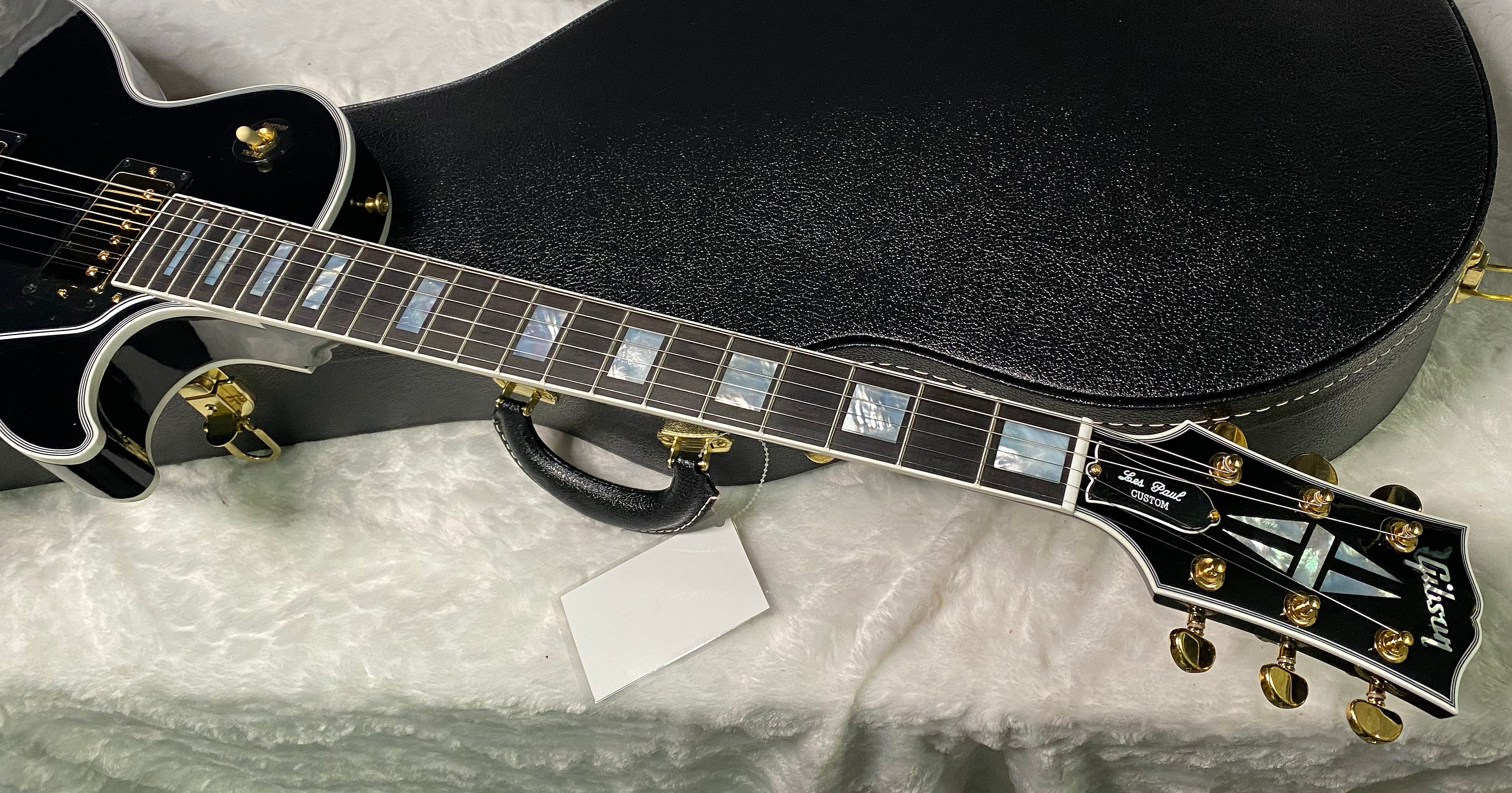 NEW! Gibson Custom Les Paul Custom Long Scale Electric Guitar - Ebony - Authorized Dealer - 10.6 lbs WOW - G07238